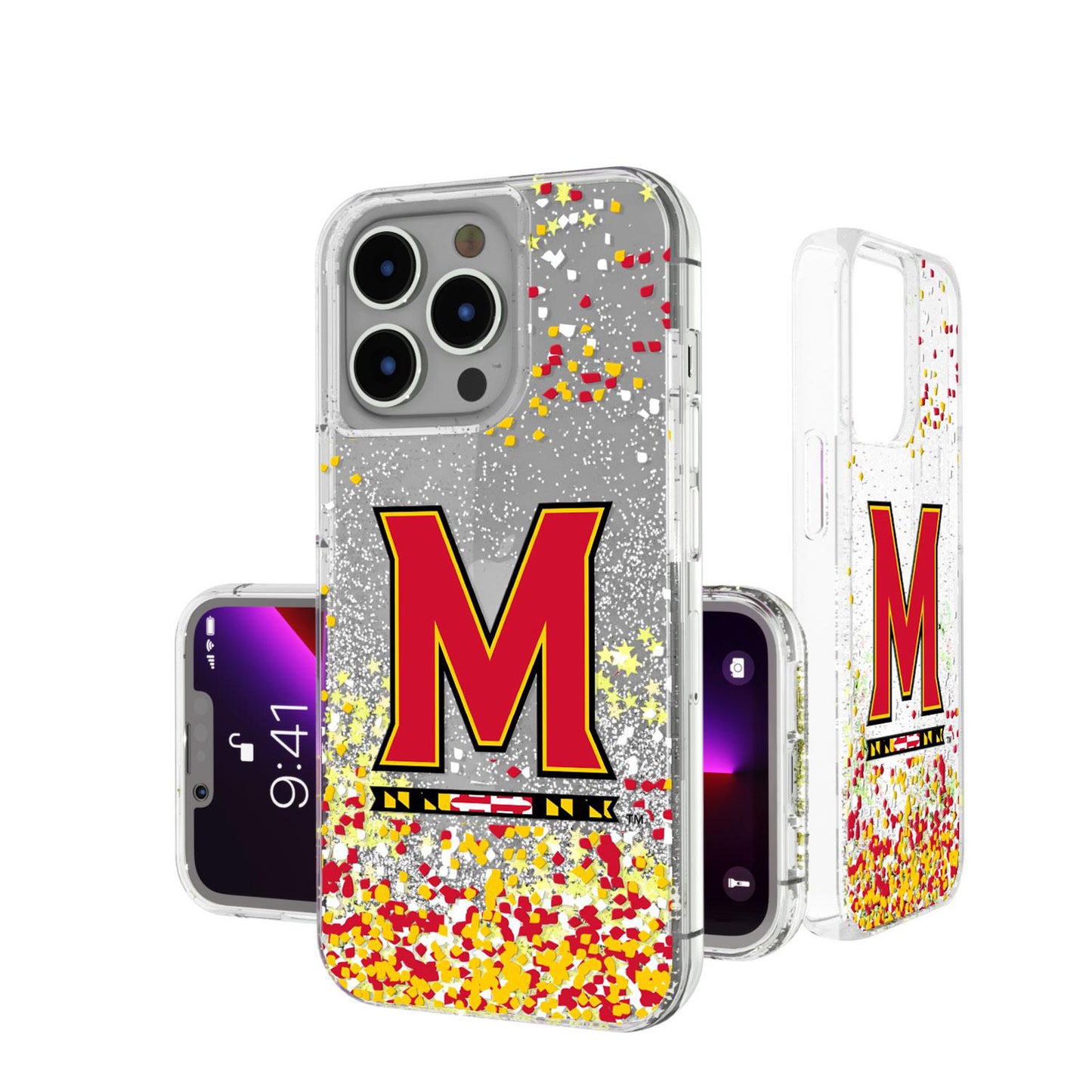 Keyscaper Maryland Terrapins iPhone Glitter Case with Confetti Design