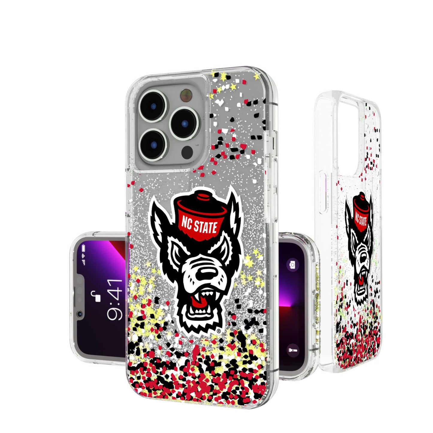 Keyscaper NC State Wolfpack iPhone Glitter Case with Confetti Design
