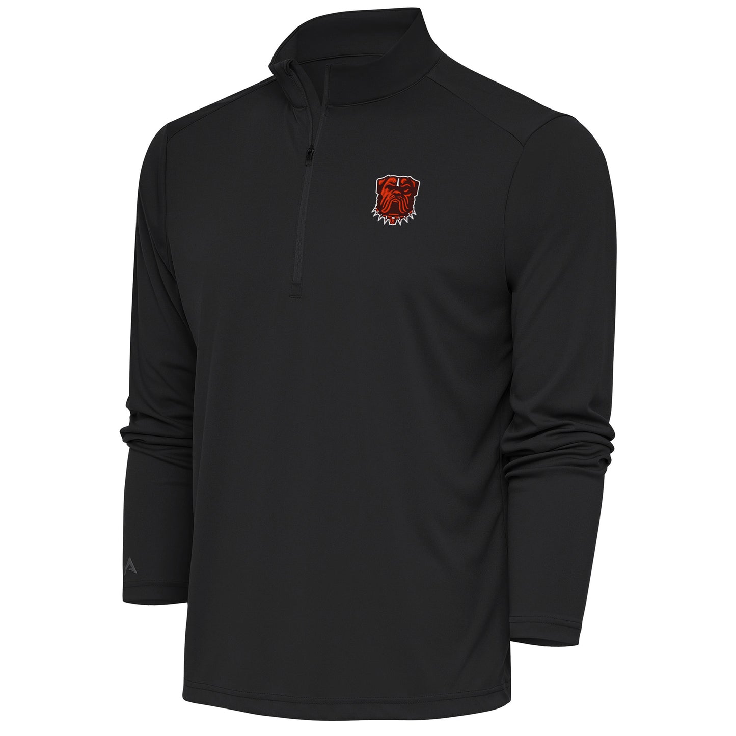 Men's Antigua Charcoal Cleveland Browns Tribute Quarter-Zip Pullover Top
