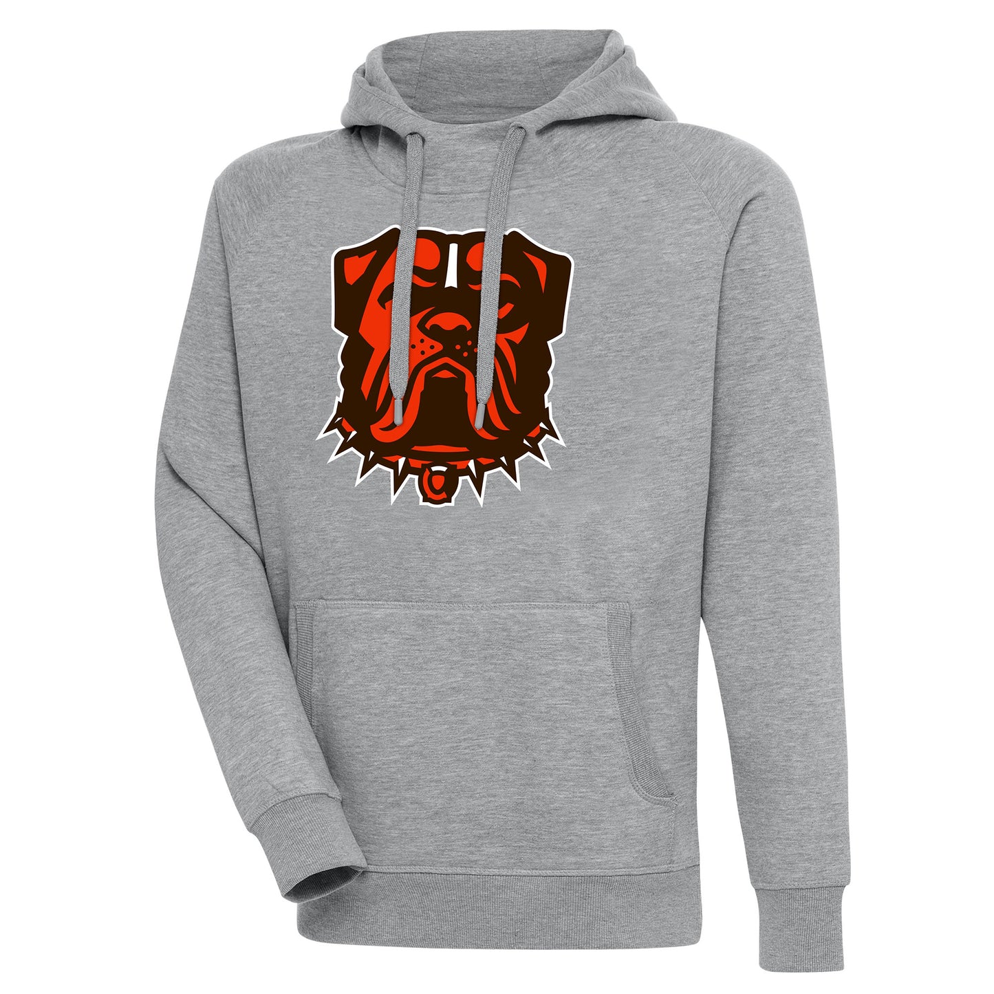 Men's Antigua Heather Gray Cleveland Browns Victory Pullover Hoodie