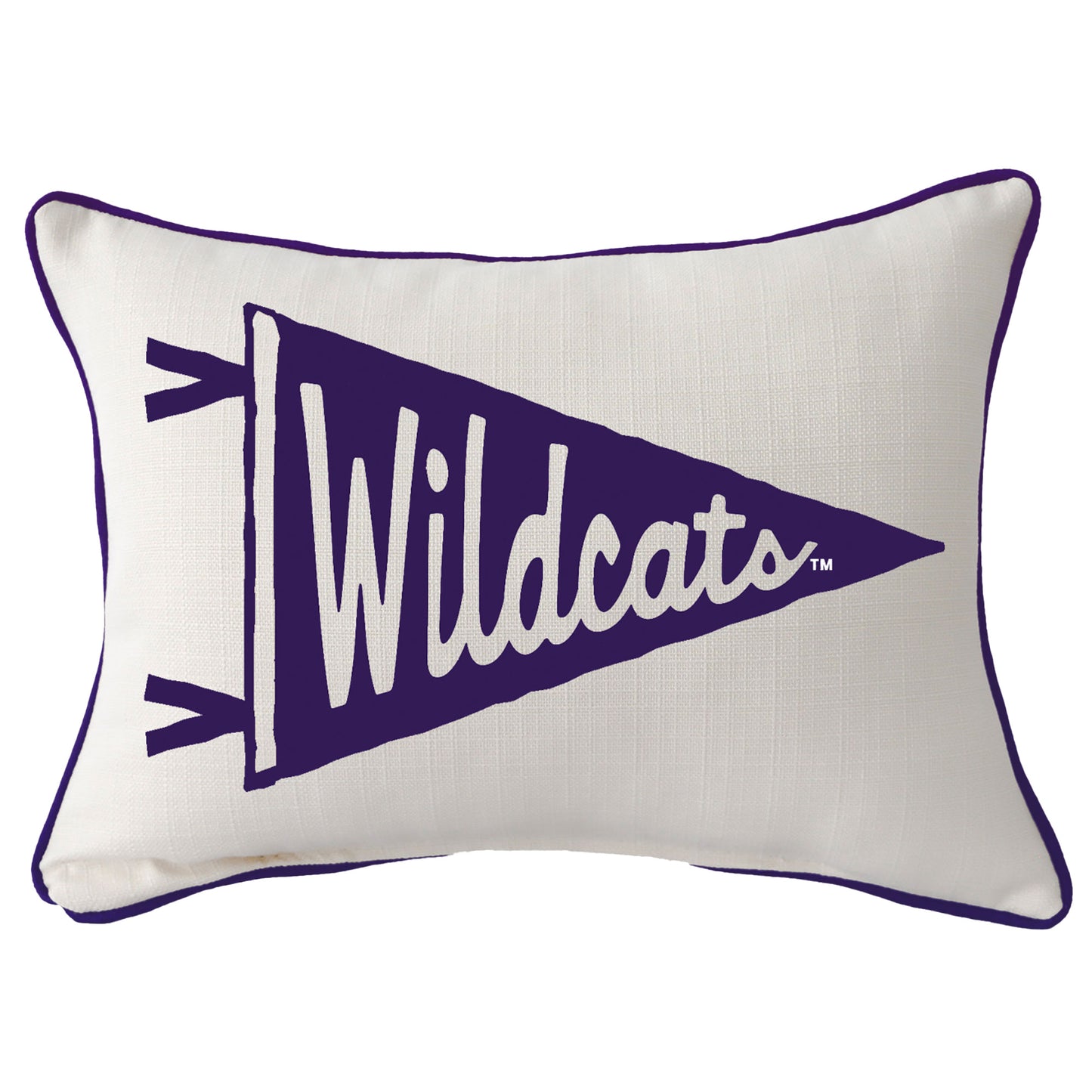 Kansas State Wildcats Pennant Rectangular Piped Pillow