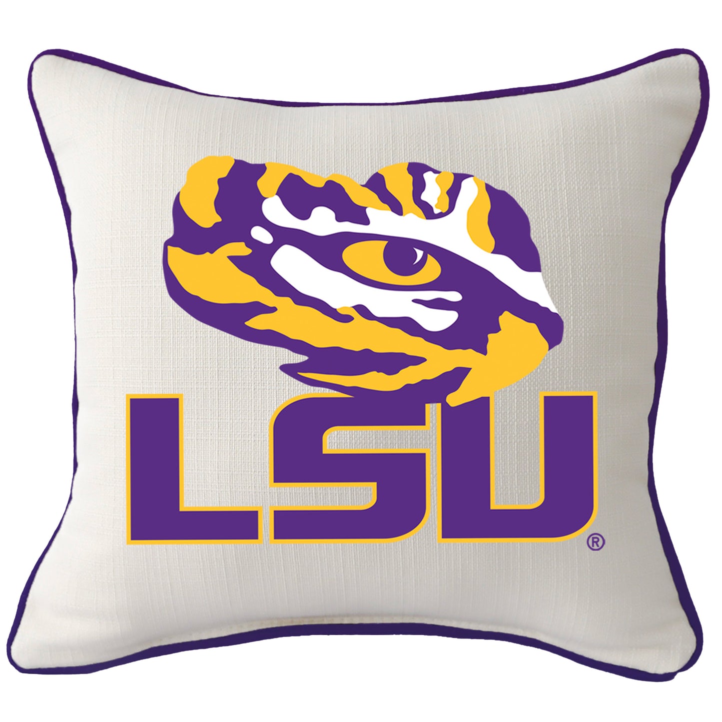 LSU Tigers Logo Square Piped Pillow