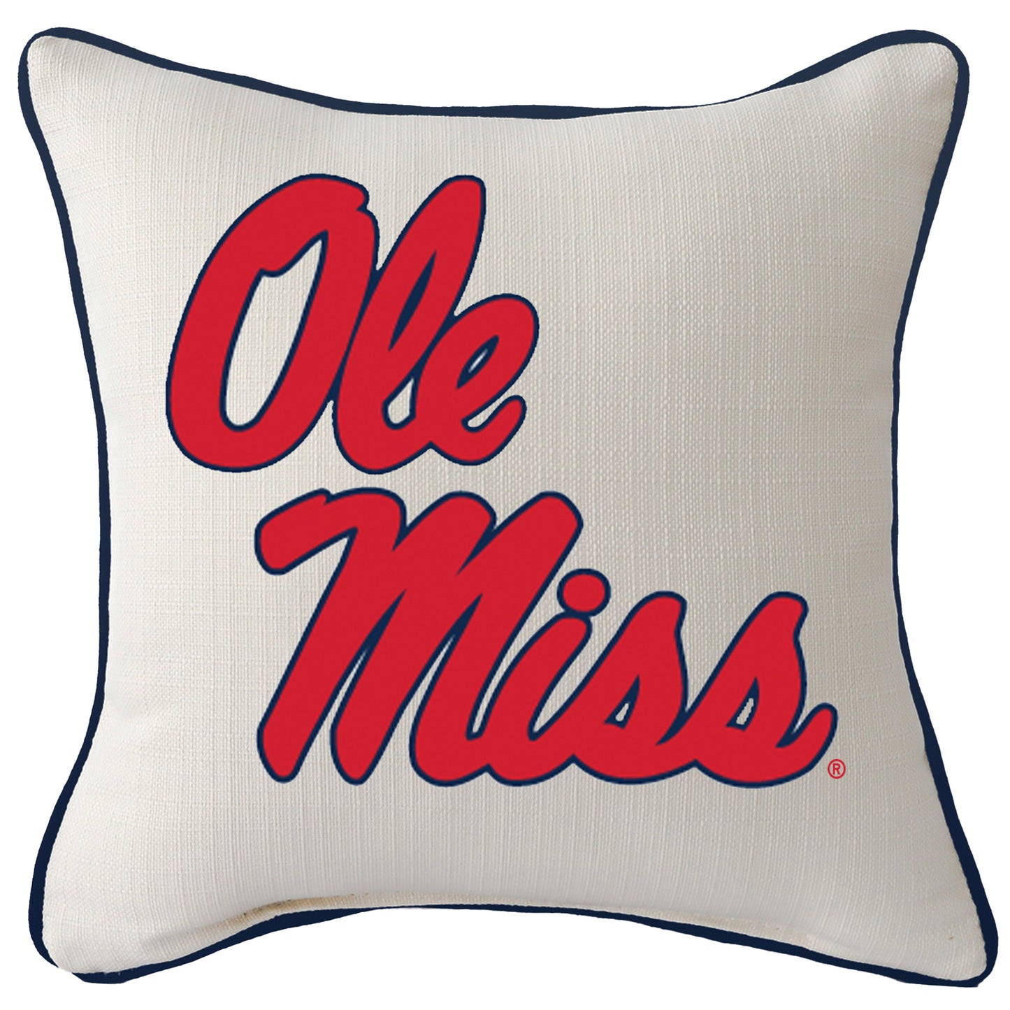 Ole Miss Rebels Logo Square Piped Pillow