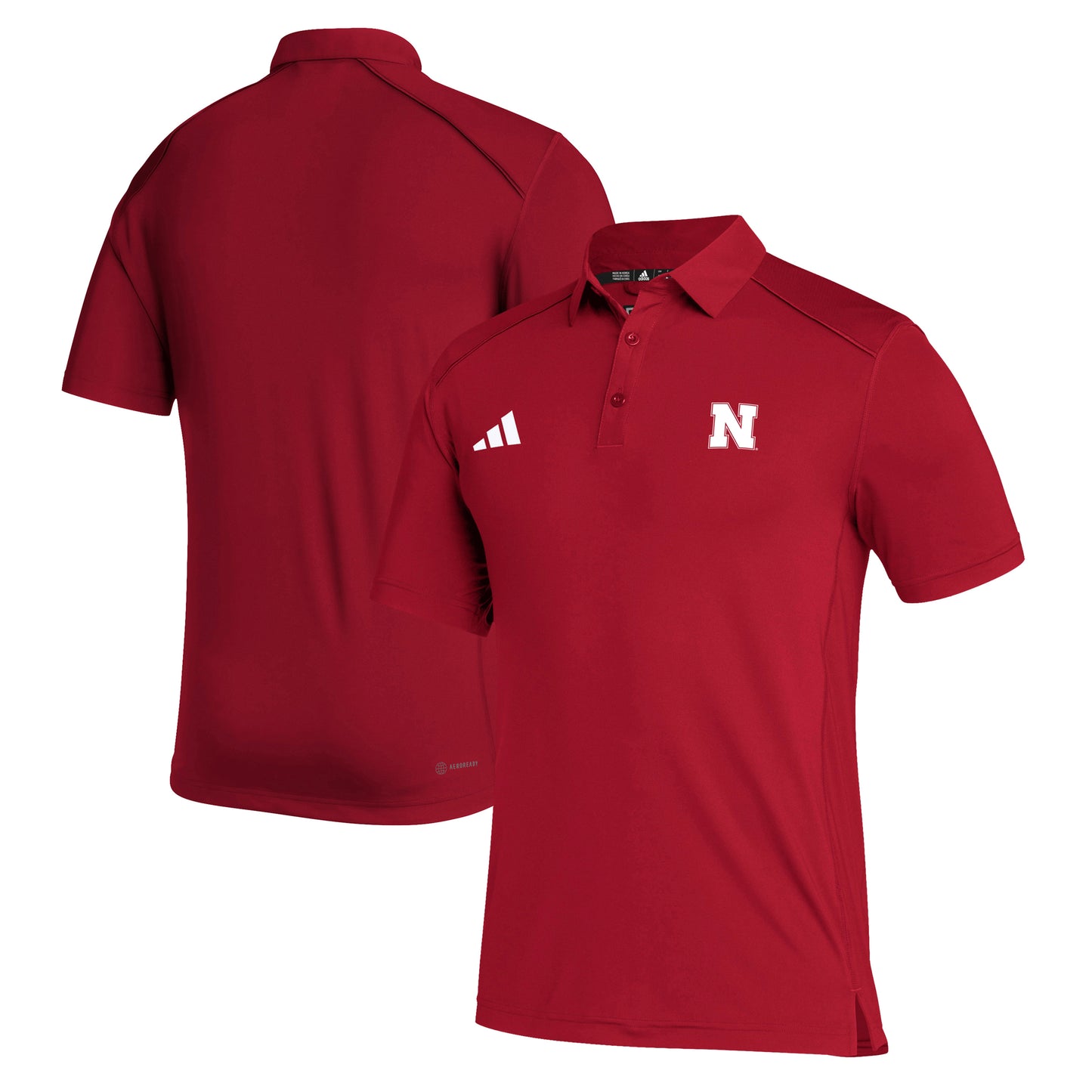 Men's adidas Scarlet Nebraska Huskers Performance Classic Polo