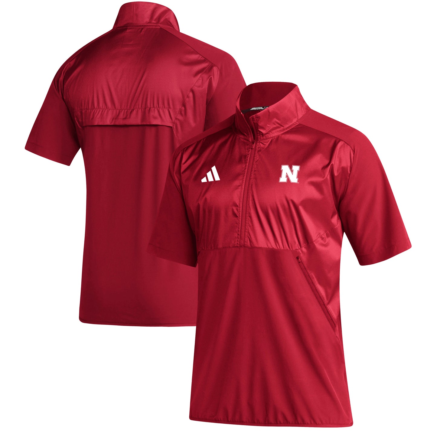 Men's adidas Scarlet Nebraska Huskers Sideline Quarter-Zip Polo