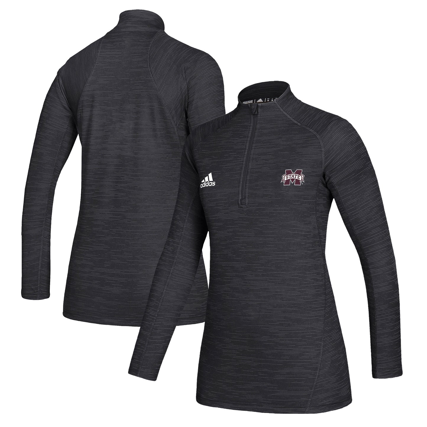 Women's adidas Black Mississippi State Bulldogs Game Mode Performance Quarter-Zip Pullover Top