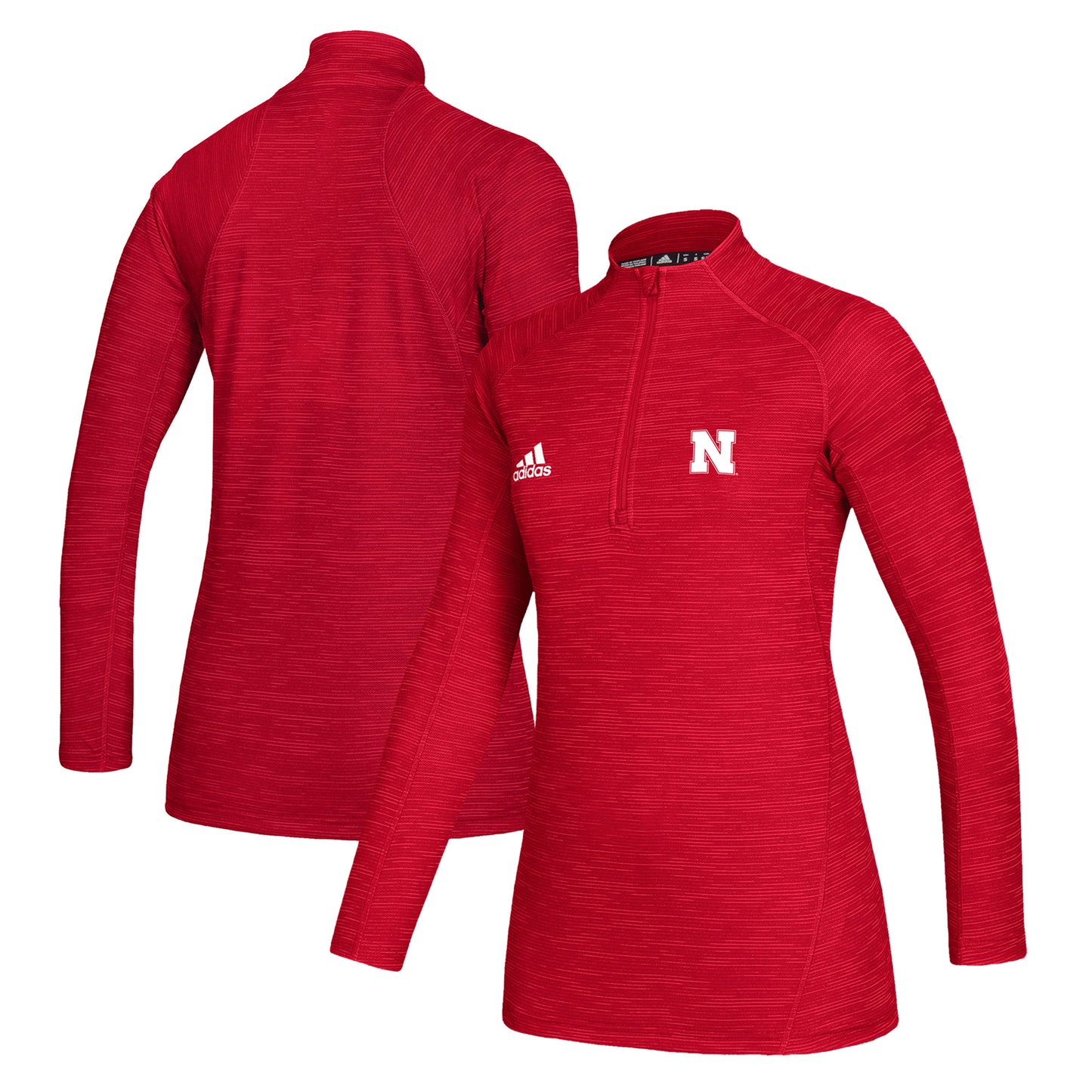 Women's adidas Scarlet Nebraska Huskers Game Mode Performance Quarter-Zip Pullover Top