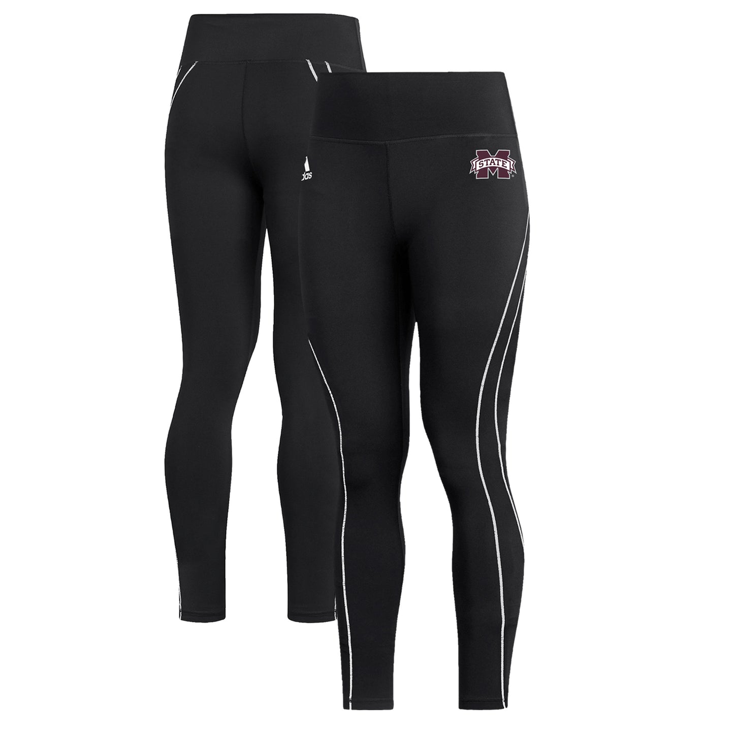 Women's adidas Black Mississippi State Bulldogs Stadium Training 7/8 Leggings