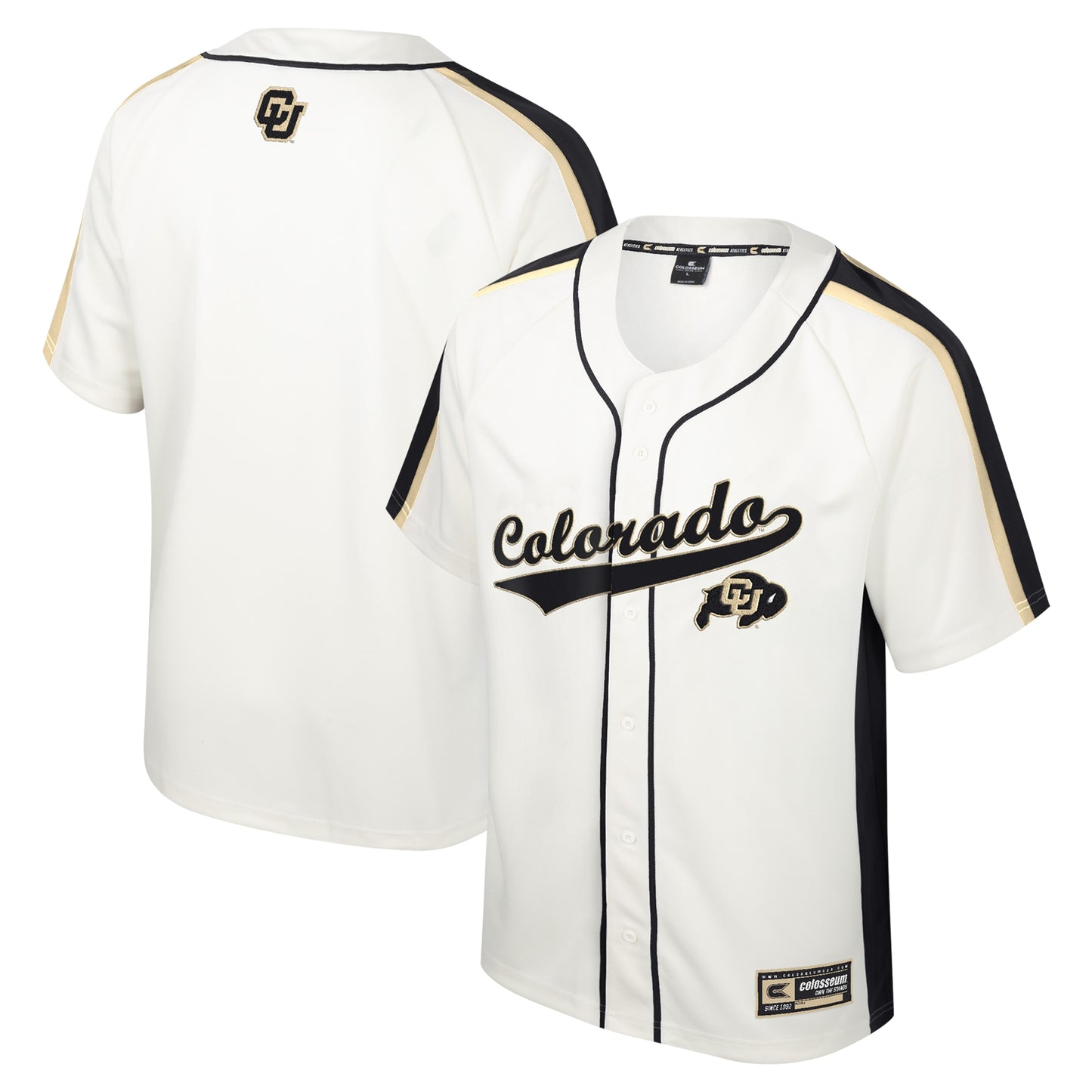 Men's Colosseum Cream Colorado Buffaloes Ruth Button-Up Baseball Jersey