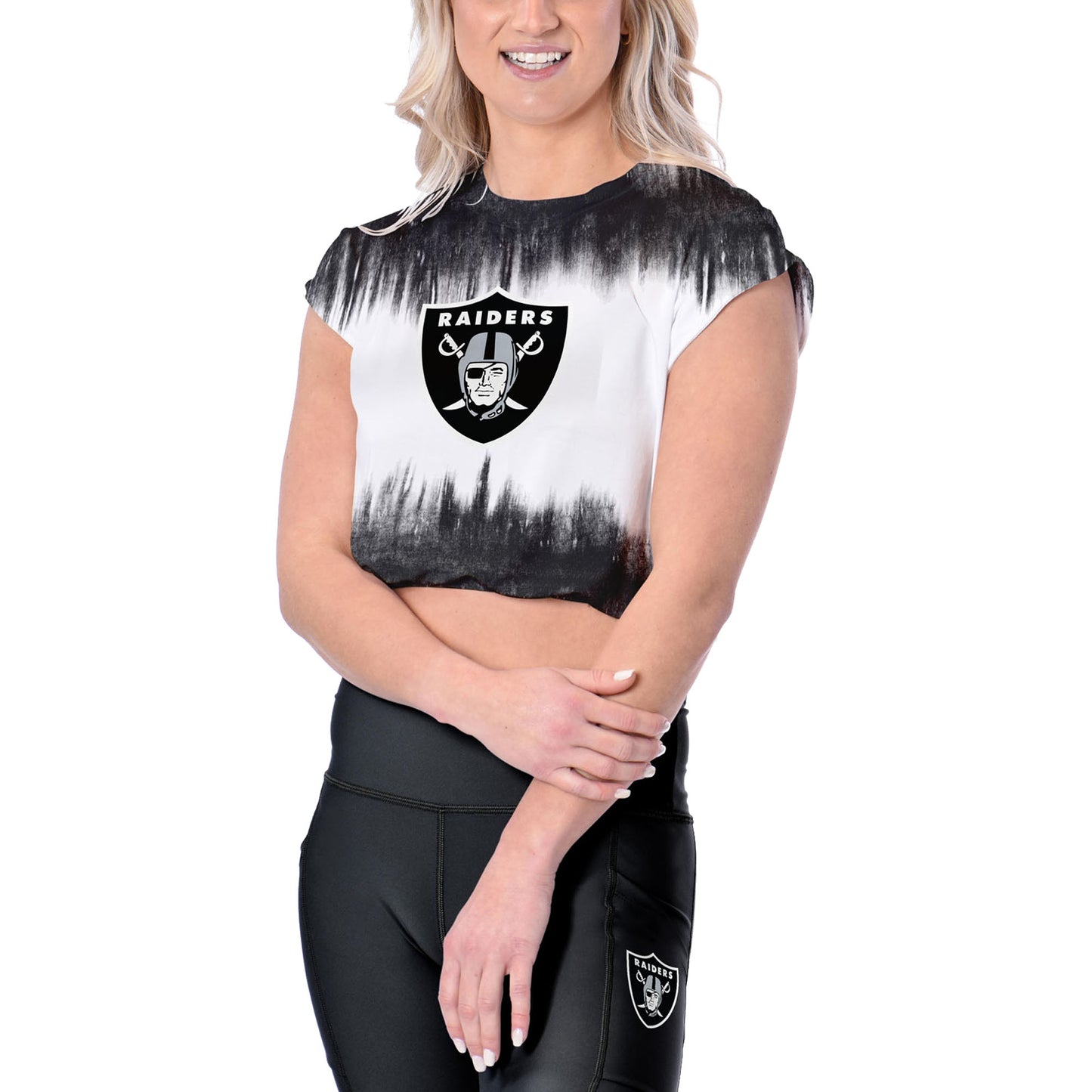 Women's Certo White Las Vegas Raiders Cropped Framework T-Shirt