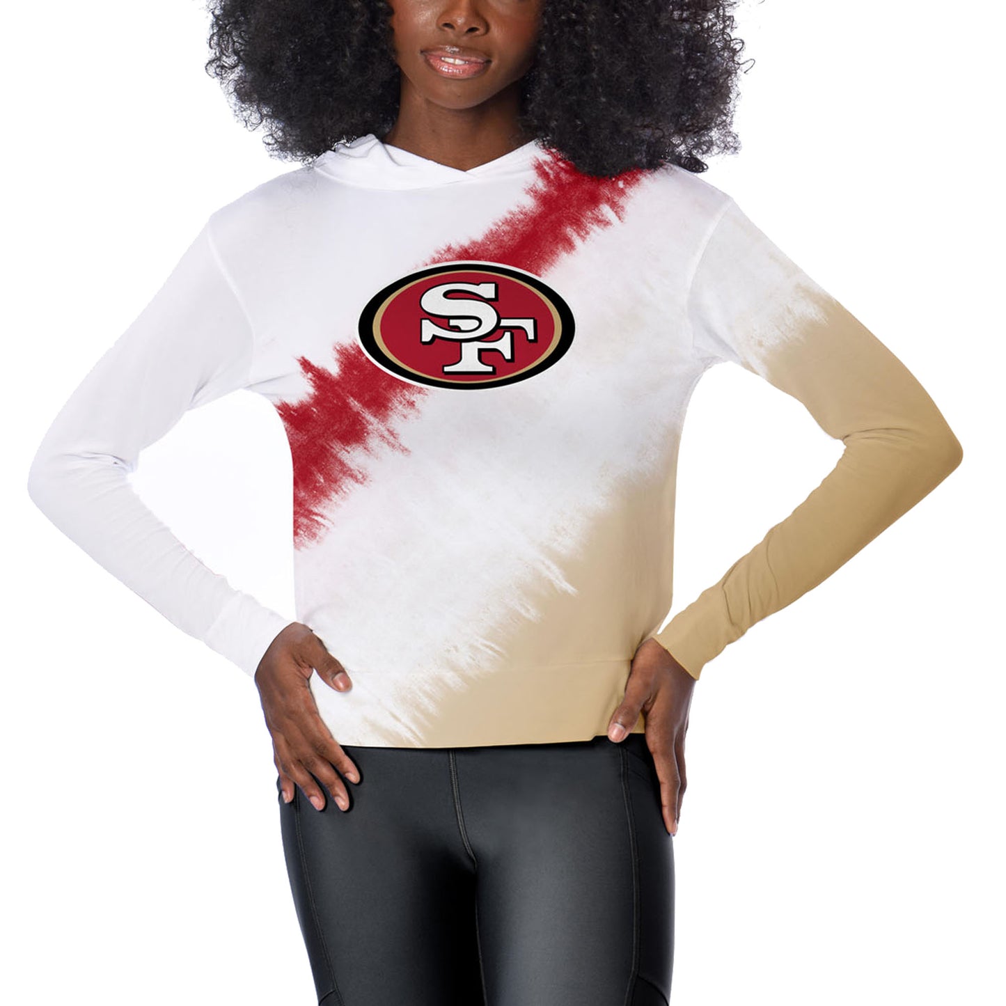 Women's Certo White San Francisco 49ers Rundown Lightweight Pullover Hoodie