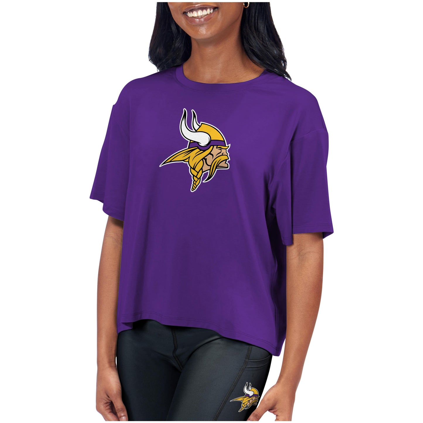 Women's Certo Purple Minnesota Vikings Format Cropped T-Shirt