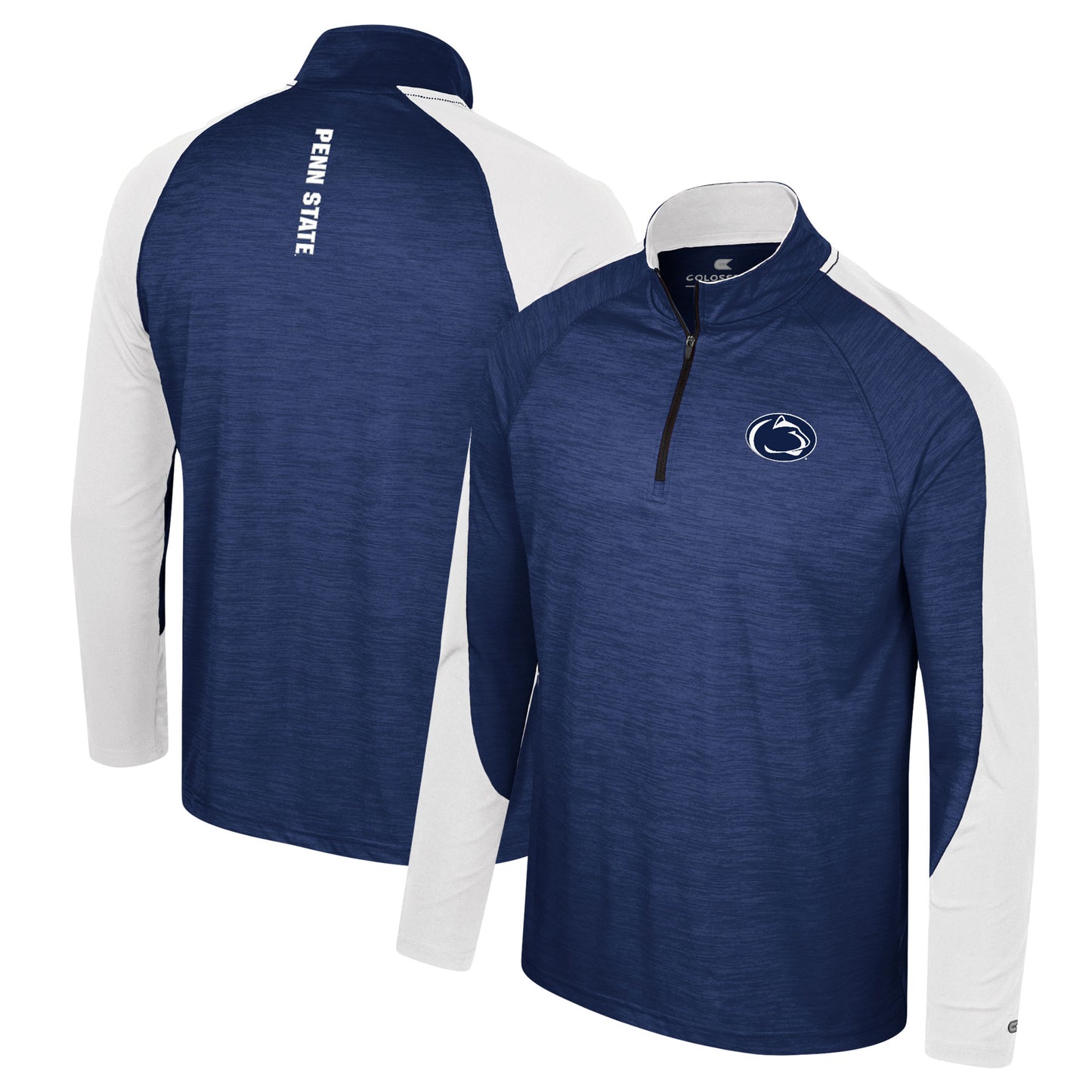 Men's Colosseum Navy Penn State Nittany Lions Langmore Raglan Quarter-Zip Top
