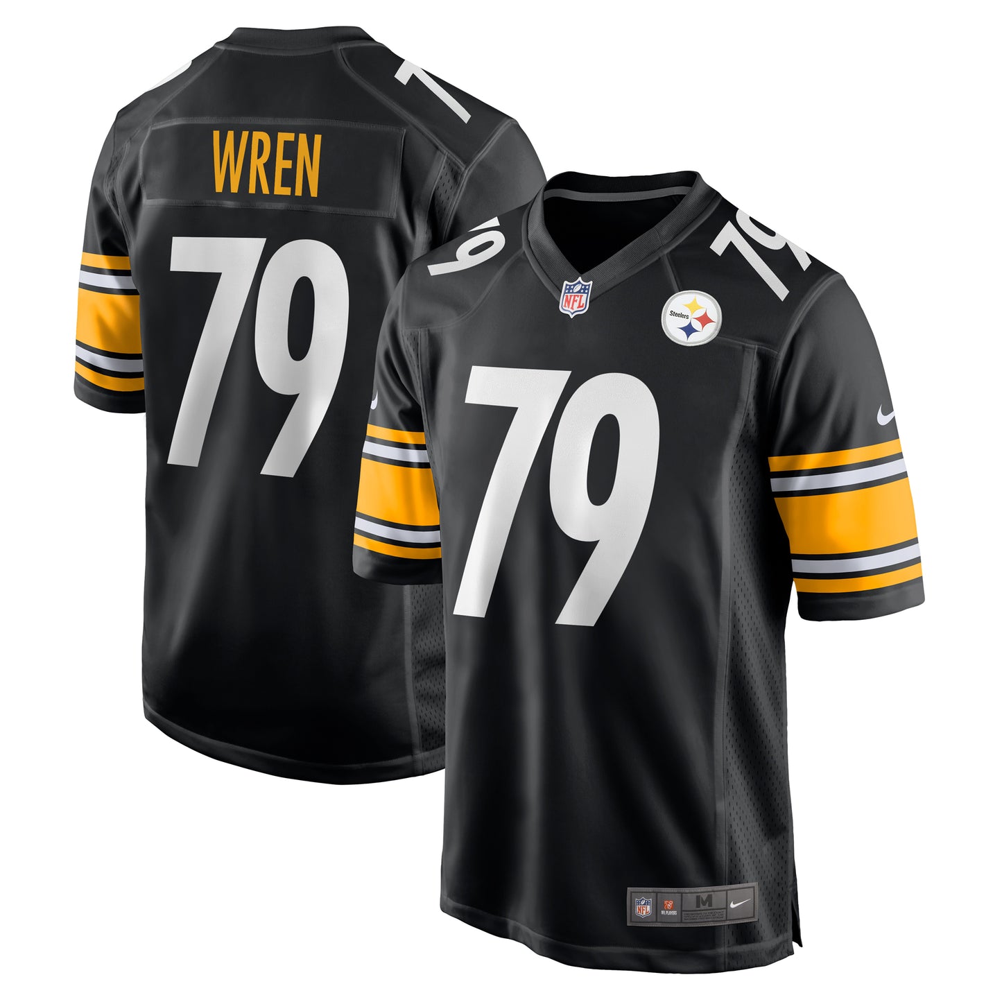 Men's Nike Renell Wren Black Pittsburgh Steelers Game Jersey