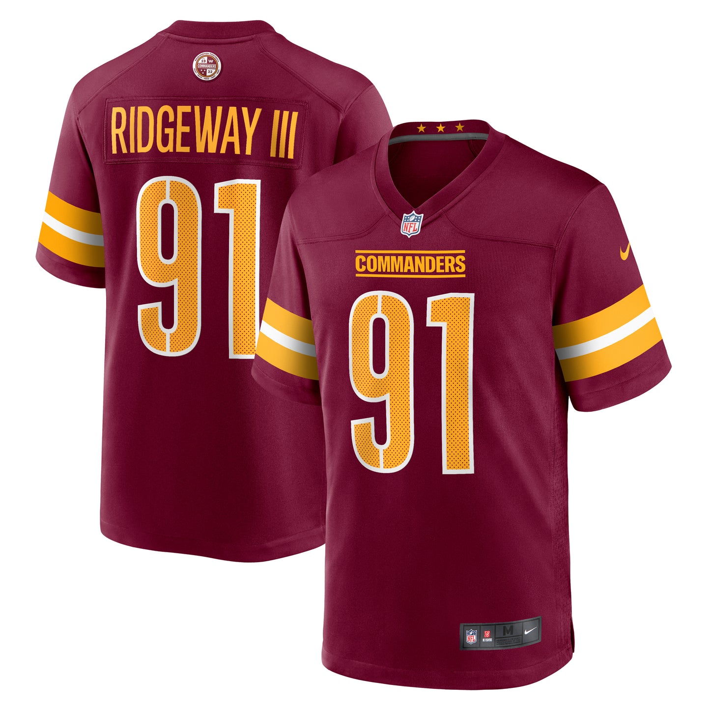 Men's Nike John Ridgeway Burgundy Washington Commanders Game Jersey