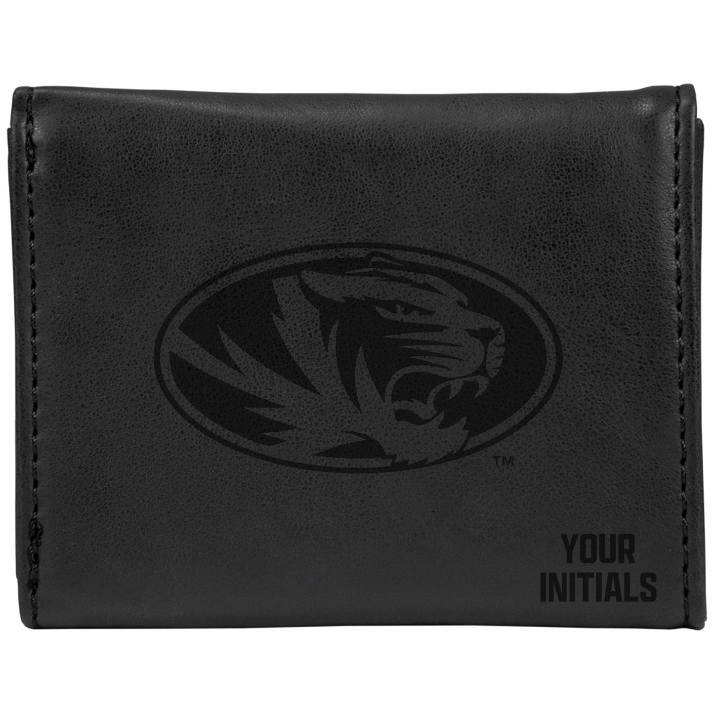 Black Missouri Tigers Personalized Trifold Wallet