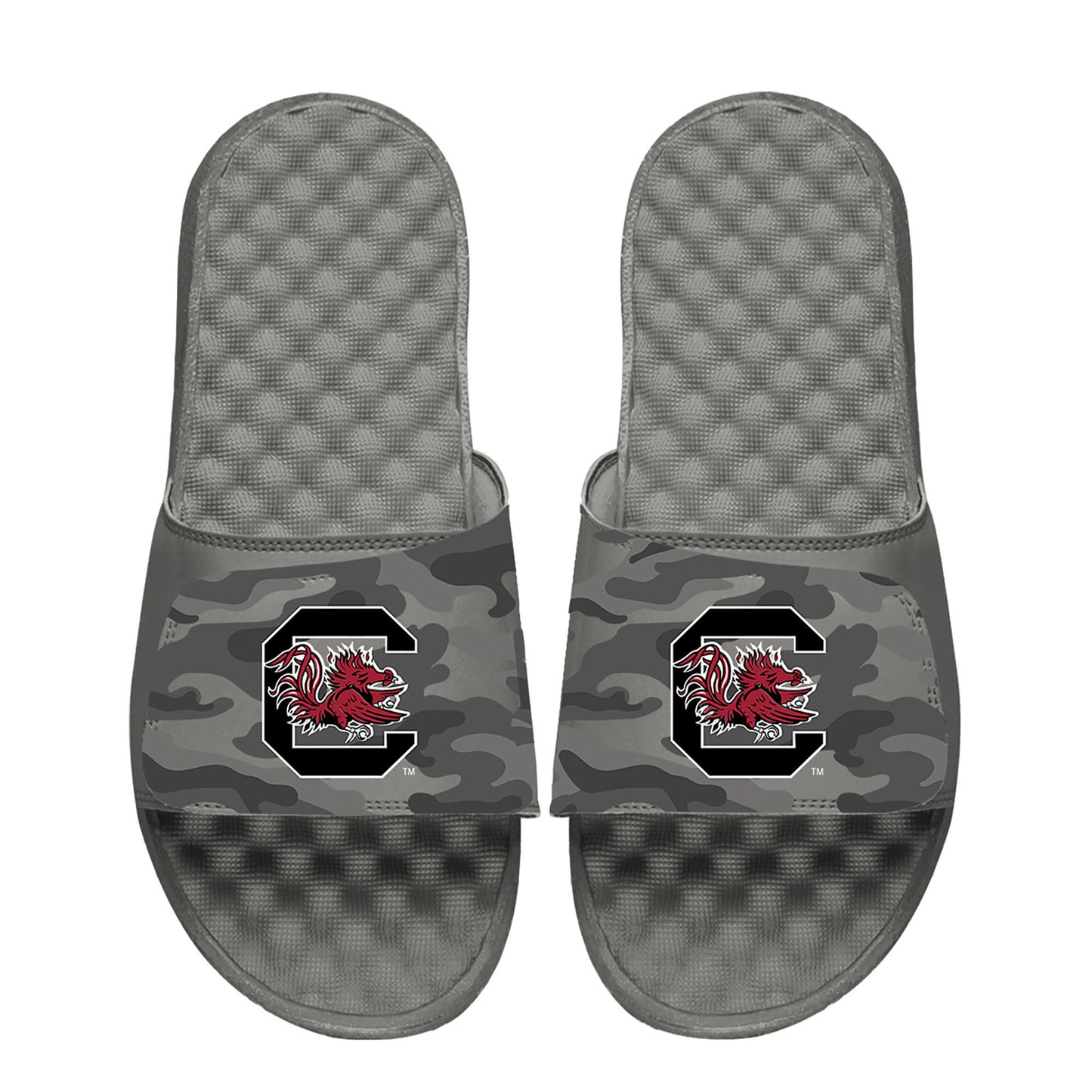 Youth ISlide Gray South Carolina Gamecocks Camo Slide Sandals