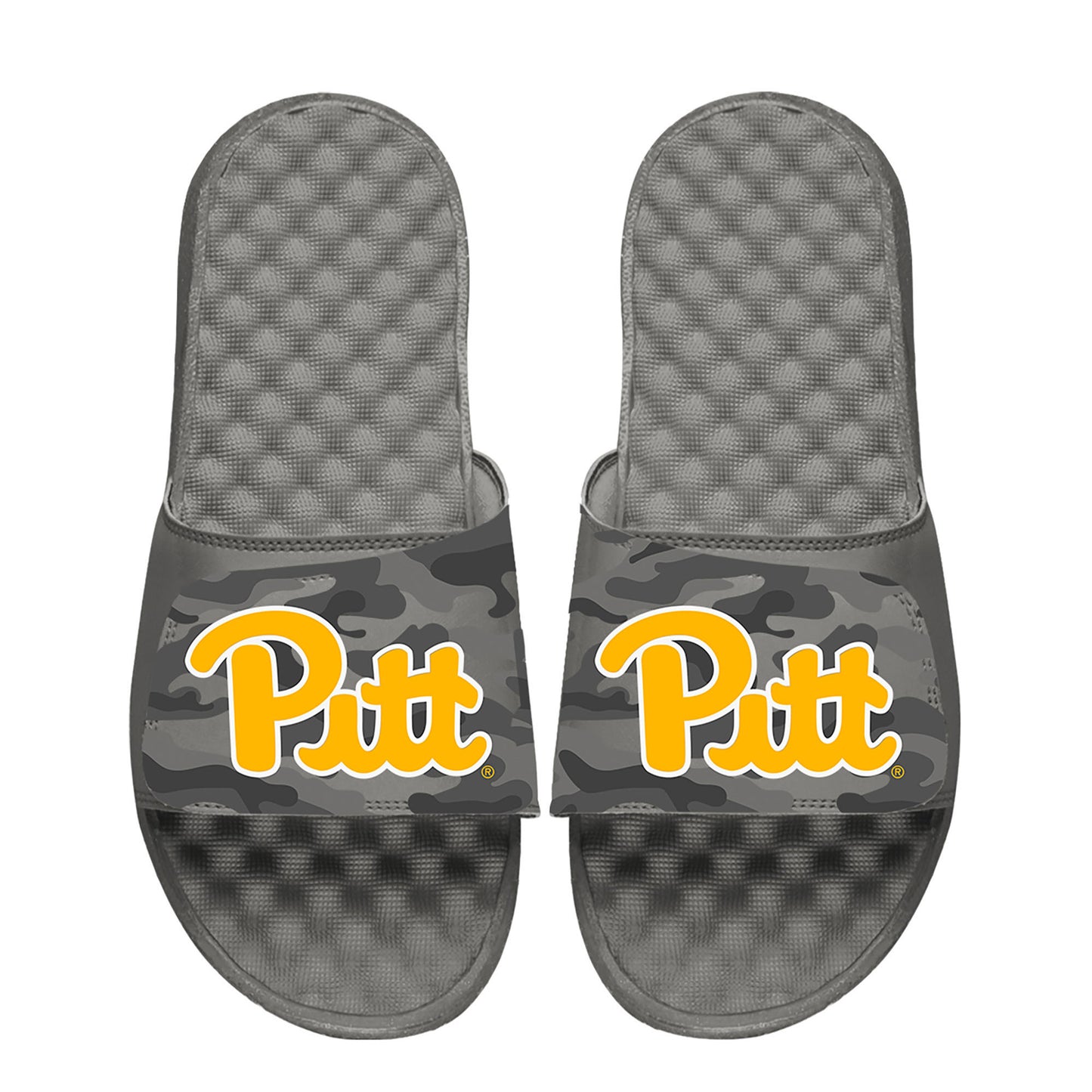 Men's ISlide Gray Pitt Panthers Camo Slide Sandals
