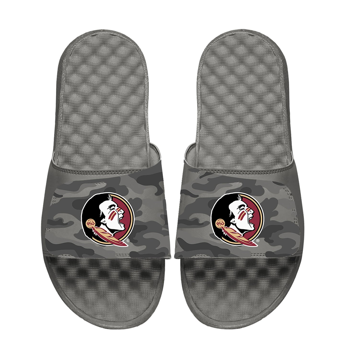 Men's ISlide Gray Florida State Seminoles Camo Slide Sandals