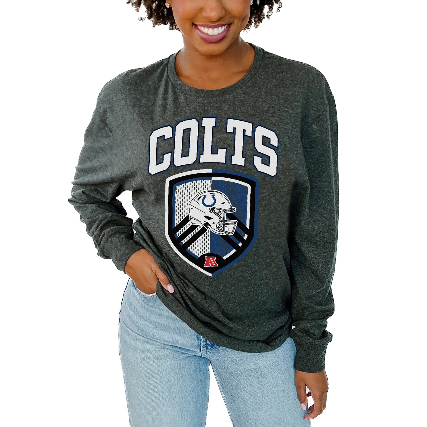 Women's Gameday Couture Charcoal Indianapolis Colts Block Long Sleeve T-Shirt