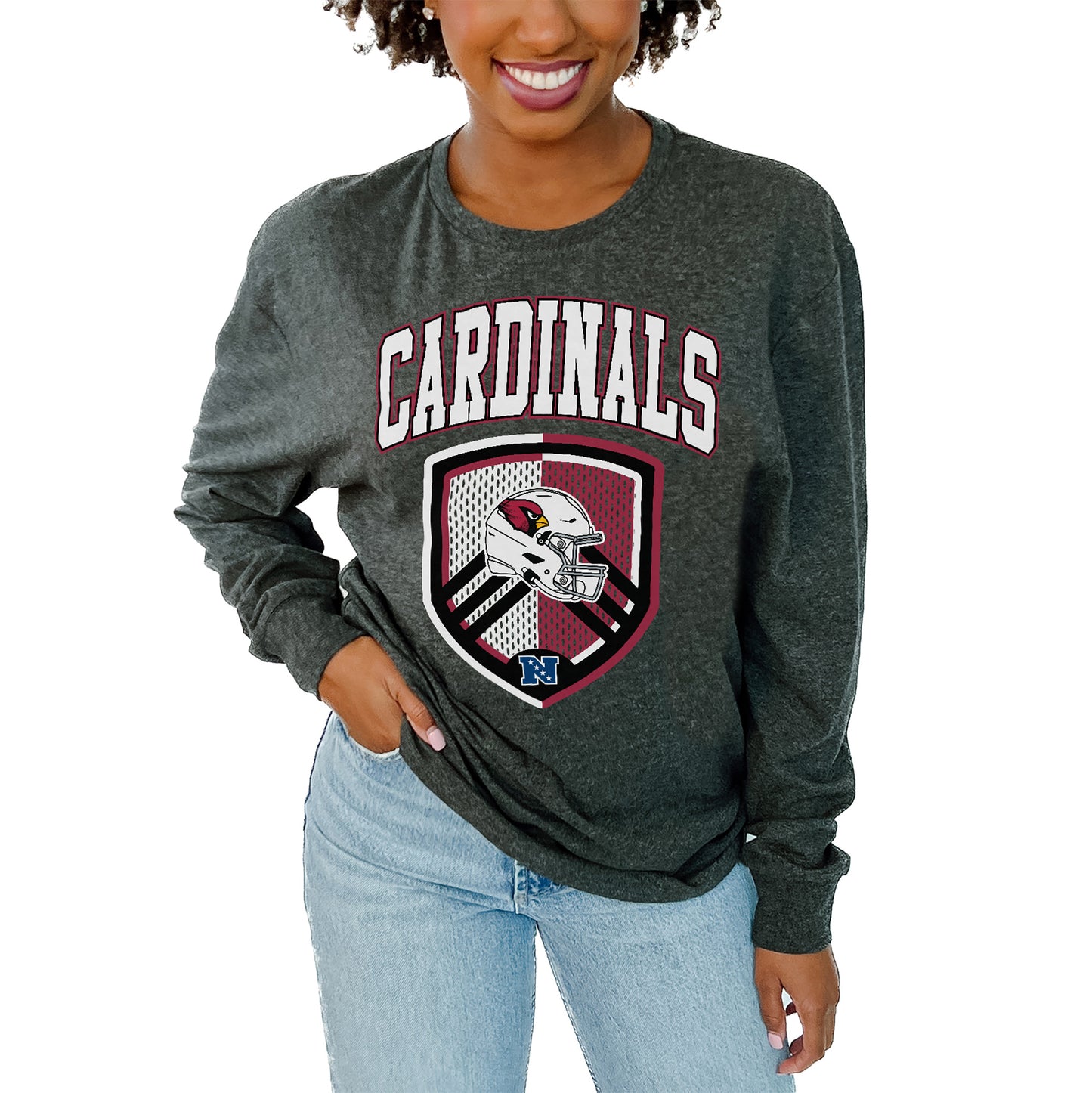 Women's Gameday Couture Charcoal Arizona Cardinals Block Long Sleeve T-Shirt