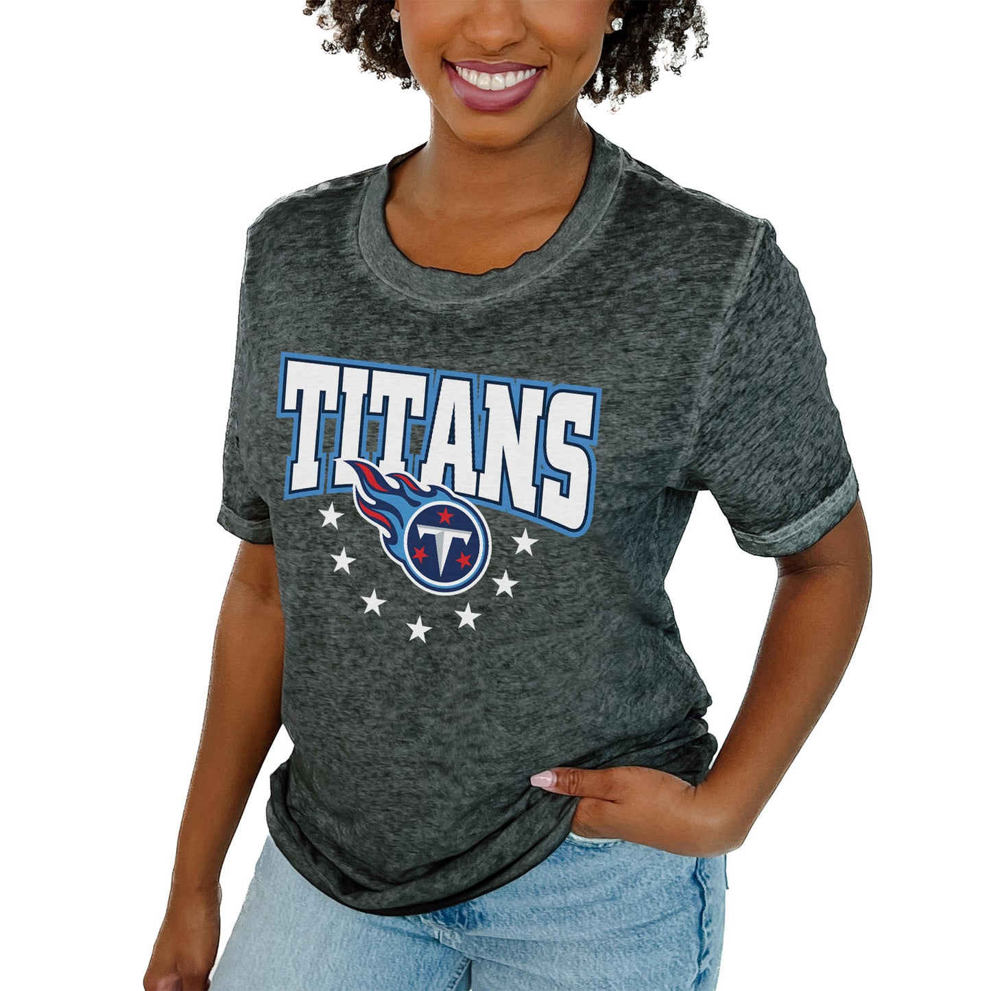 Women's Gameday Couture Charcoal Tennessee Titans Can't Catch Me T-Shirt