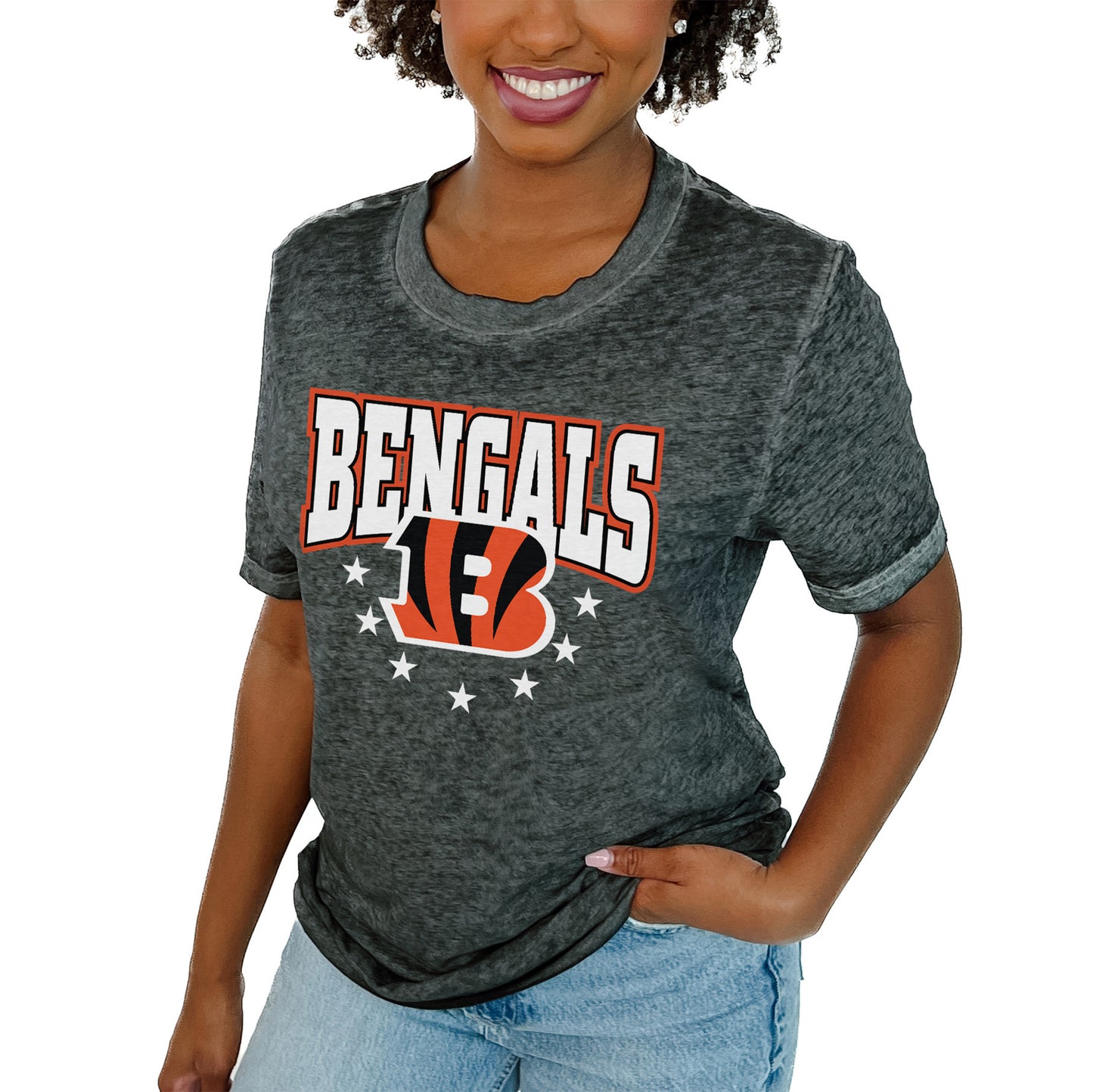 Women's Gameday Couture Charcoal Cincinnati Bengals Can't Catch Me T-Shirt