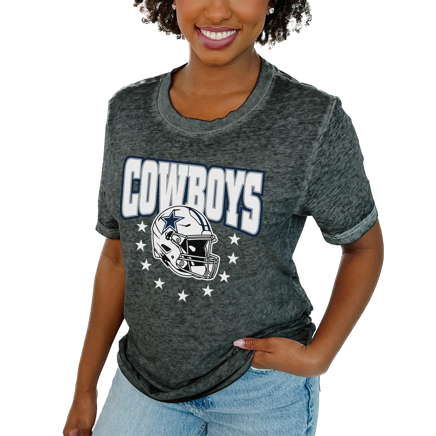 Women's Gameday Couture Charcoal Dallas Cowboys Can't Catch Me T-Shirt