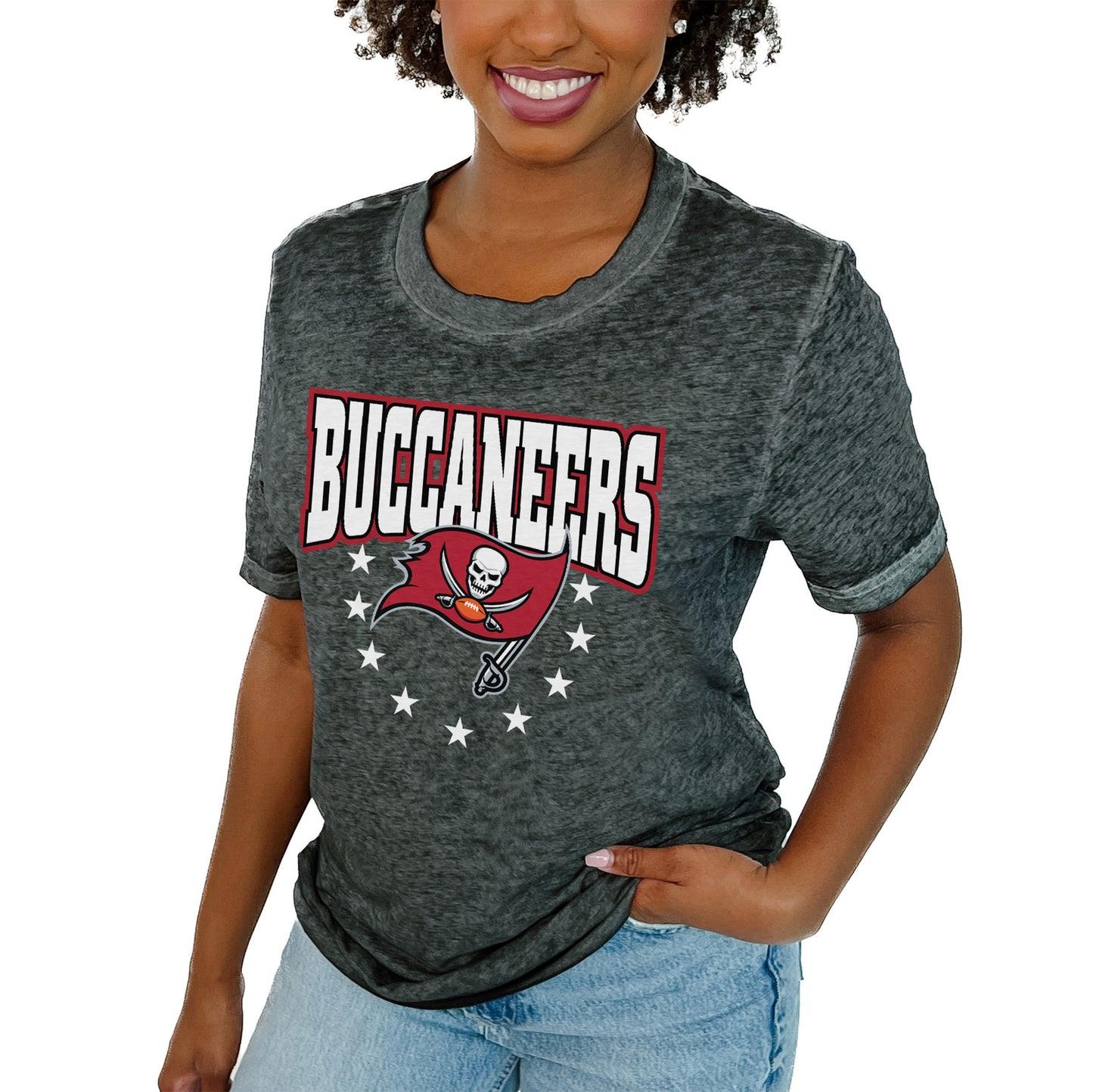 Women's Gameday Couture Charcoal Tampa Bay Buccaneers Can't Catch Me T-Shirt