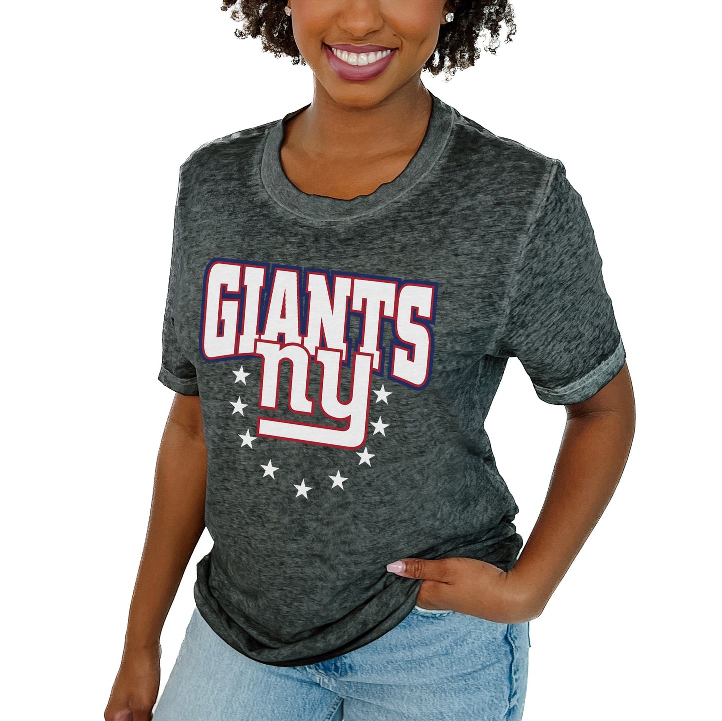 Women's Gameday Couture Charcoal New York Giants Can't Catch Me T-Shirt
