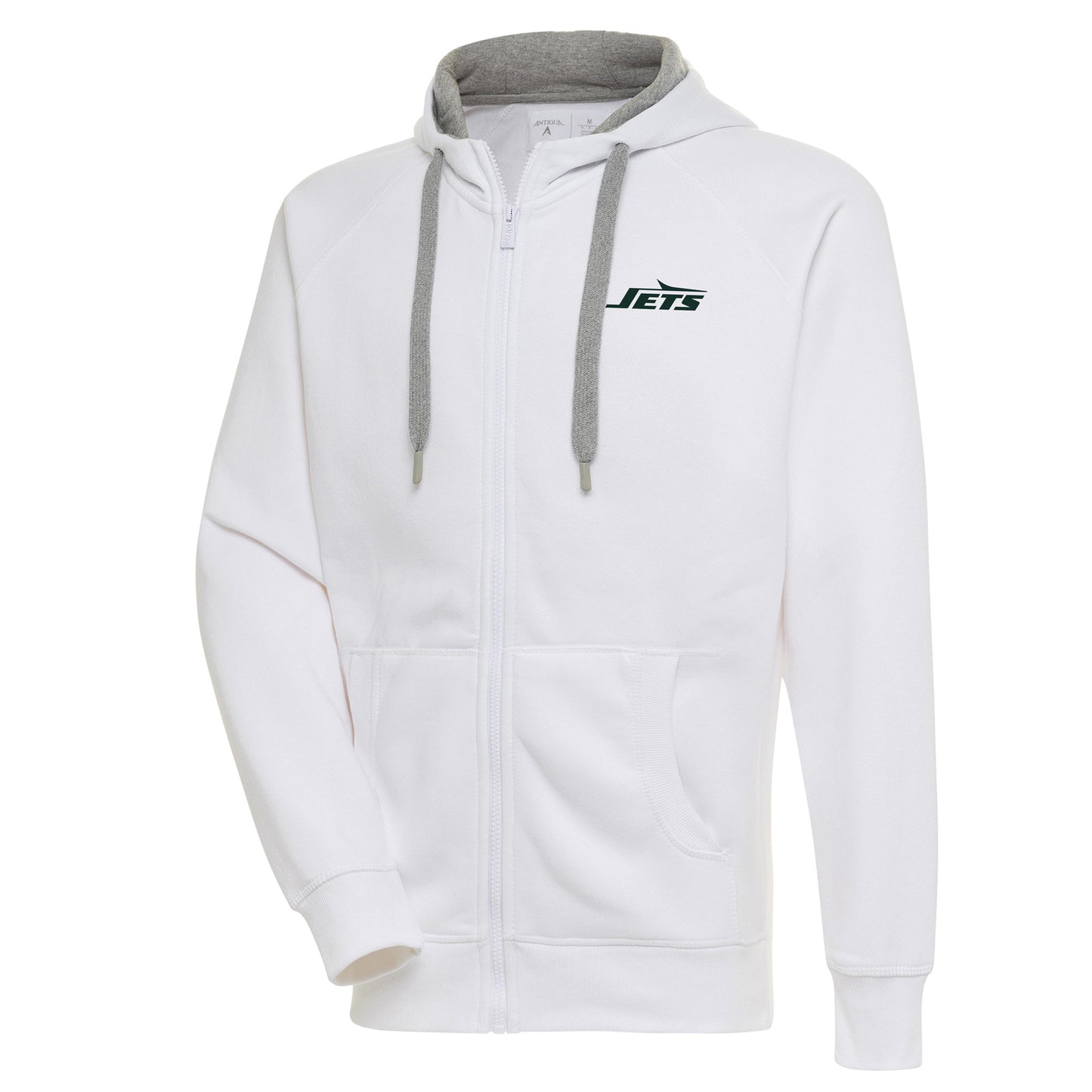Men's Antigua White New York Jets Victory Full-Zip Hoodie
