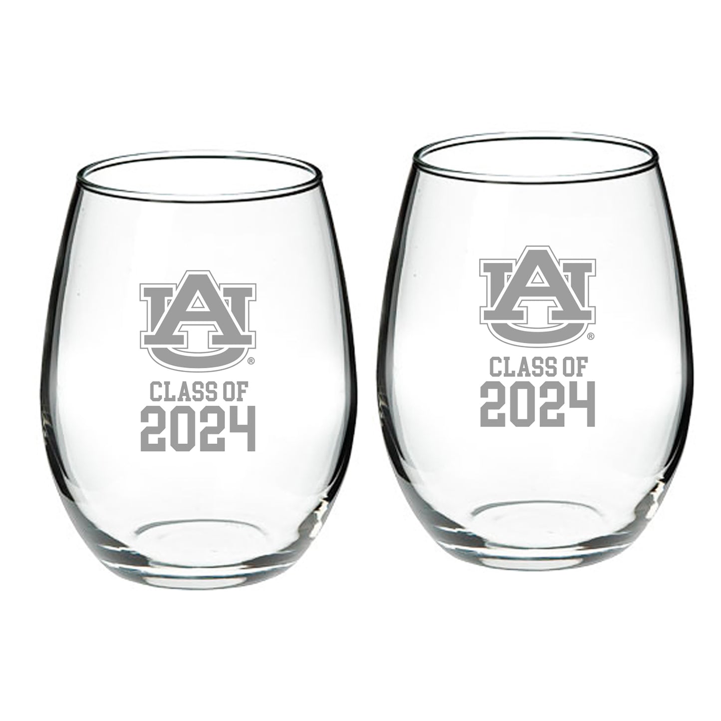Auburn Tigers Class of 2024 21oz. 2-Piece Stemless Wine Glass Set