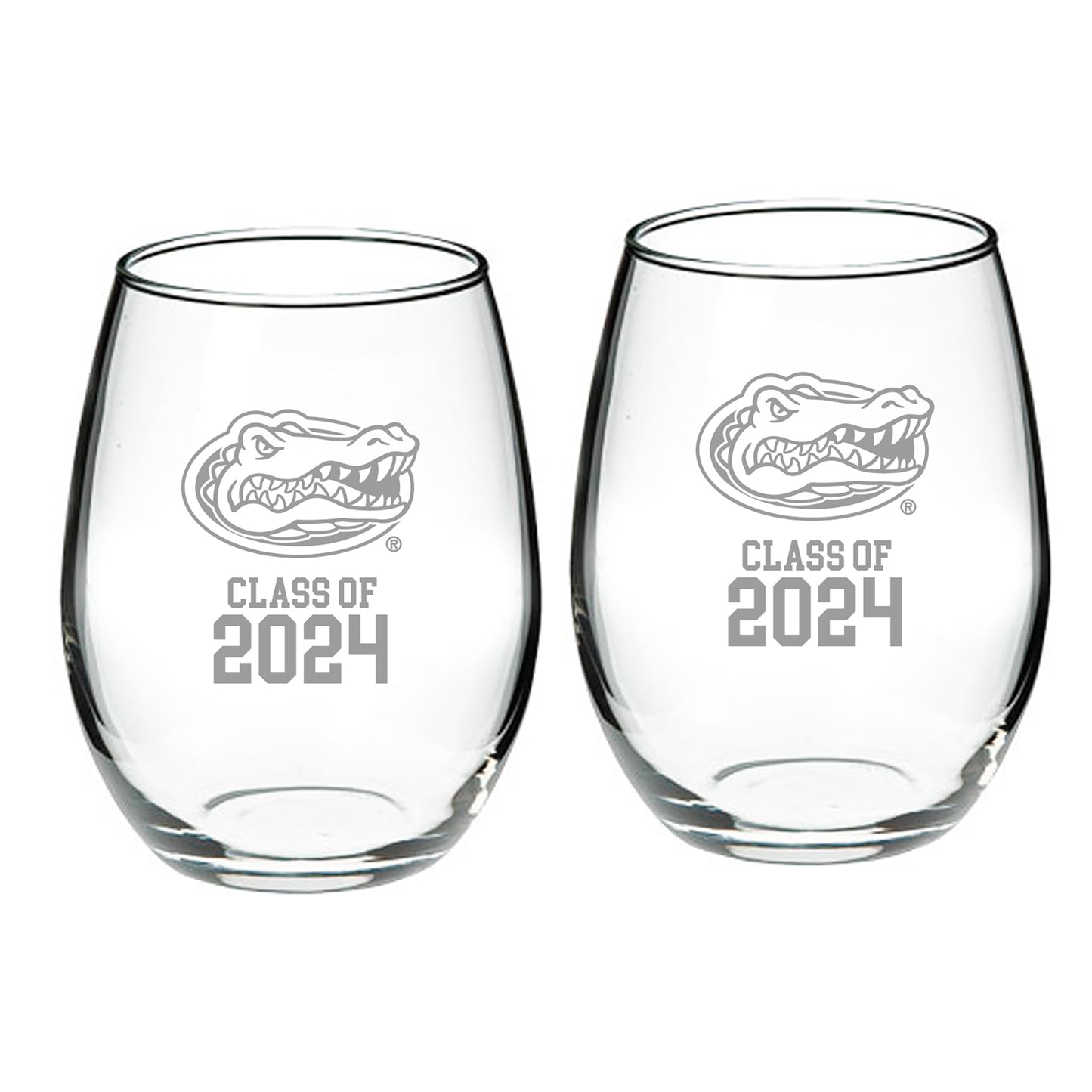 Florida Gators Class of 2024 21oz. 2-Piece Stemless Wine Glass Set
