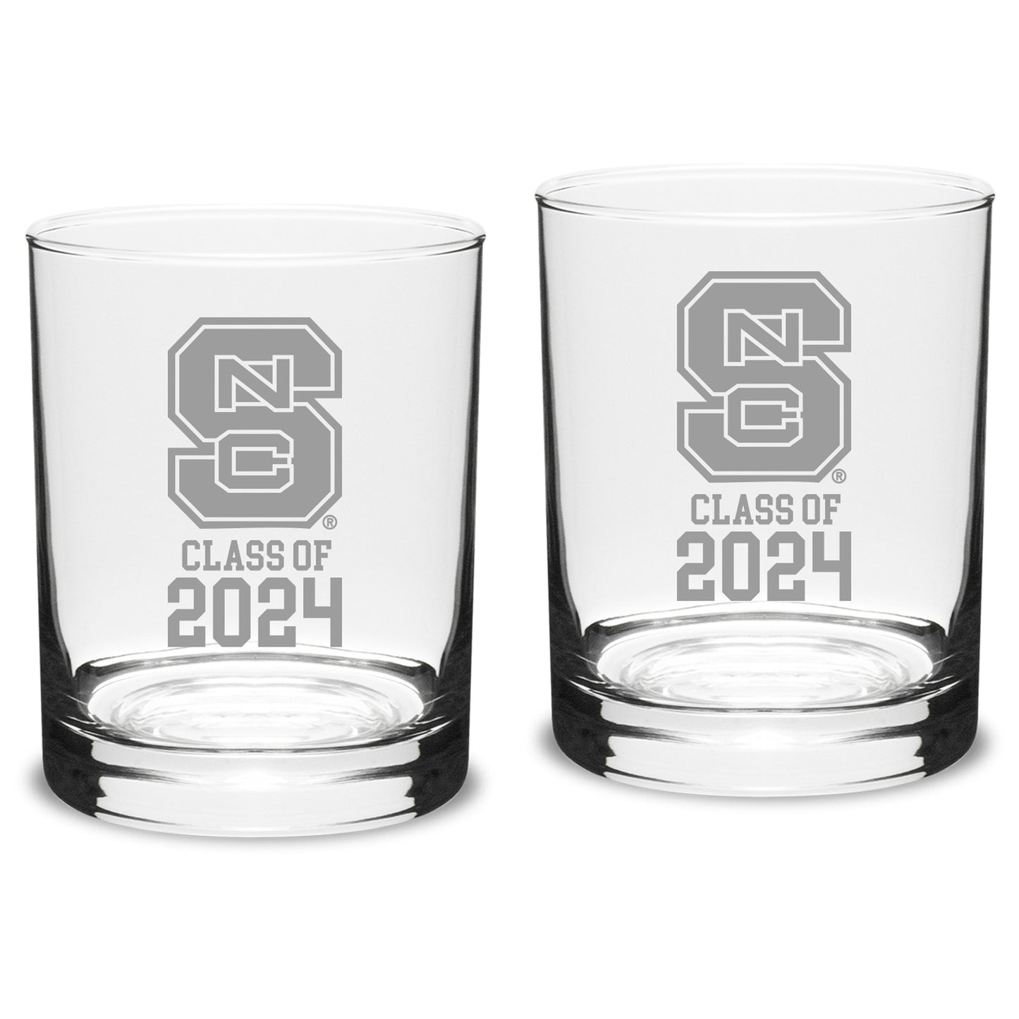 NC State Wolfpack Class of 2024 14oz. 2-Piece Classic Double Old-Fashioned Glass Set