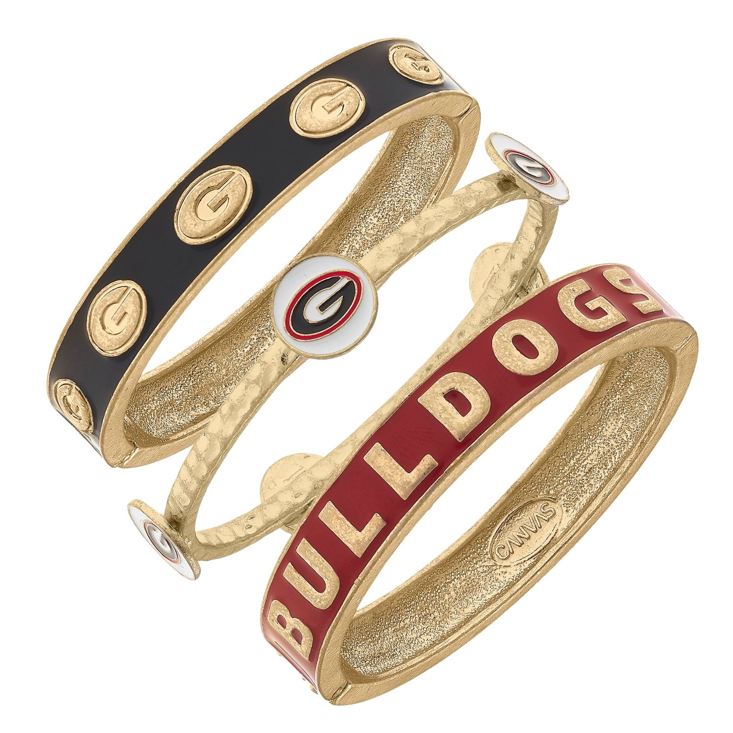 Women's Georgia Bulldogs Stacked Enameled Bangle Set