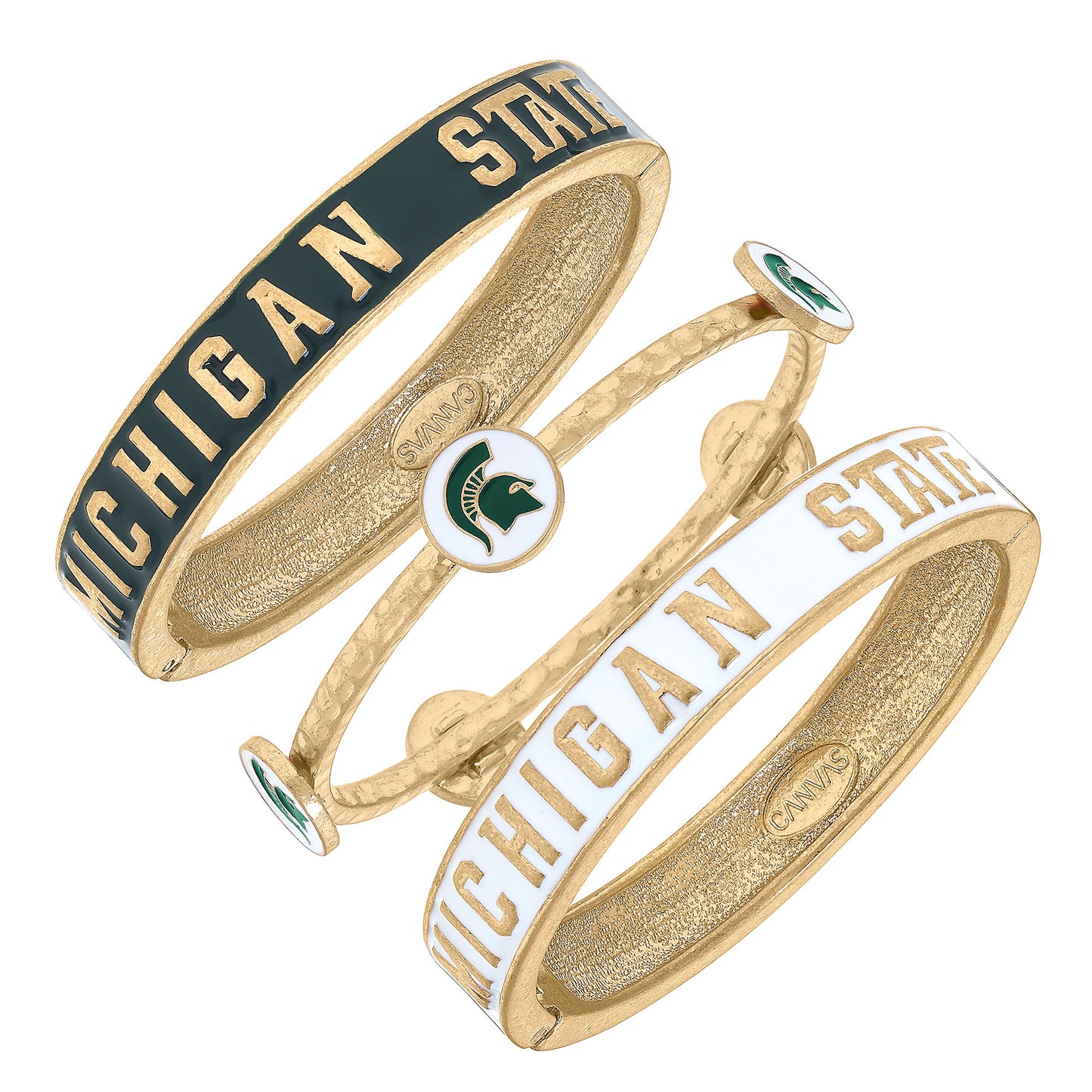 Women's Michigan State Spartans Stacked Enameled Bangle Set