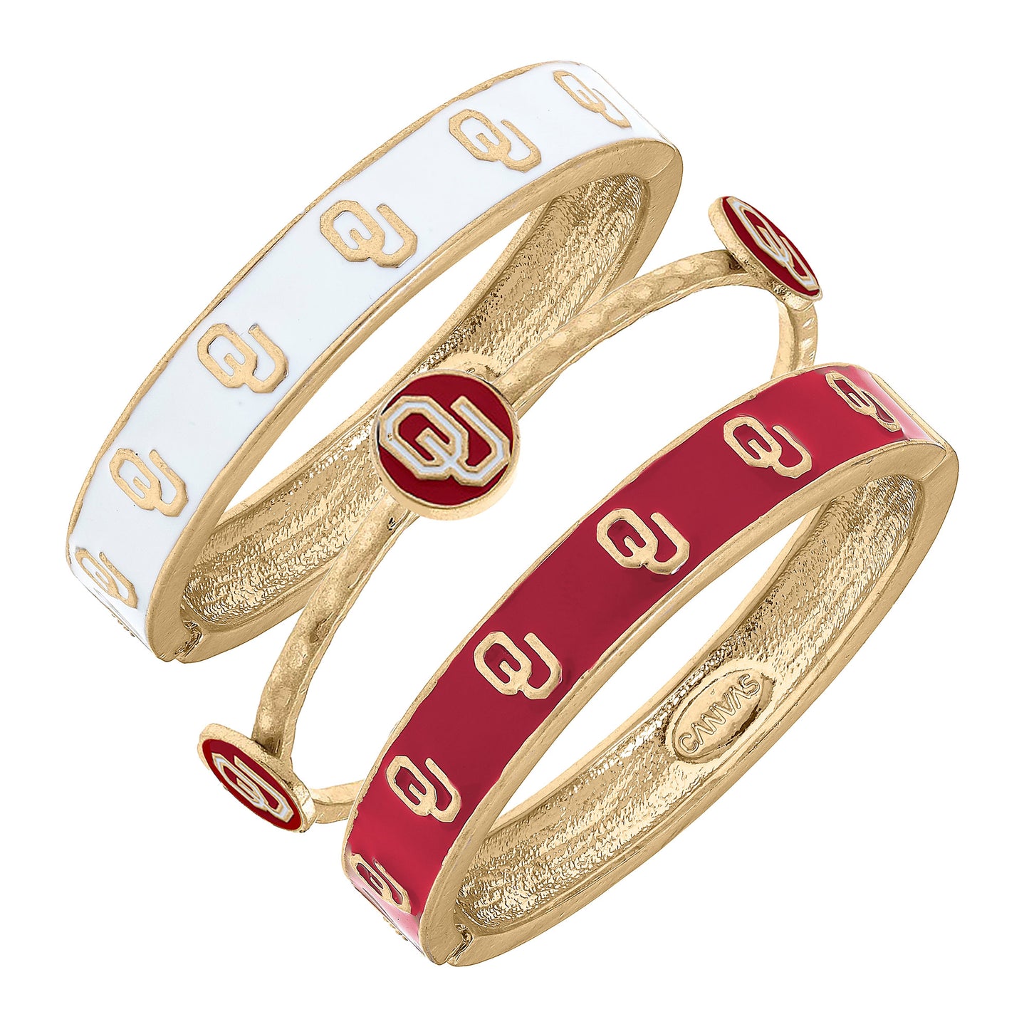 Women's Oklahoma Sooners Stacked Enameled Bangle Set