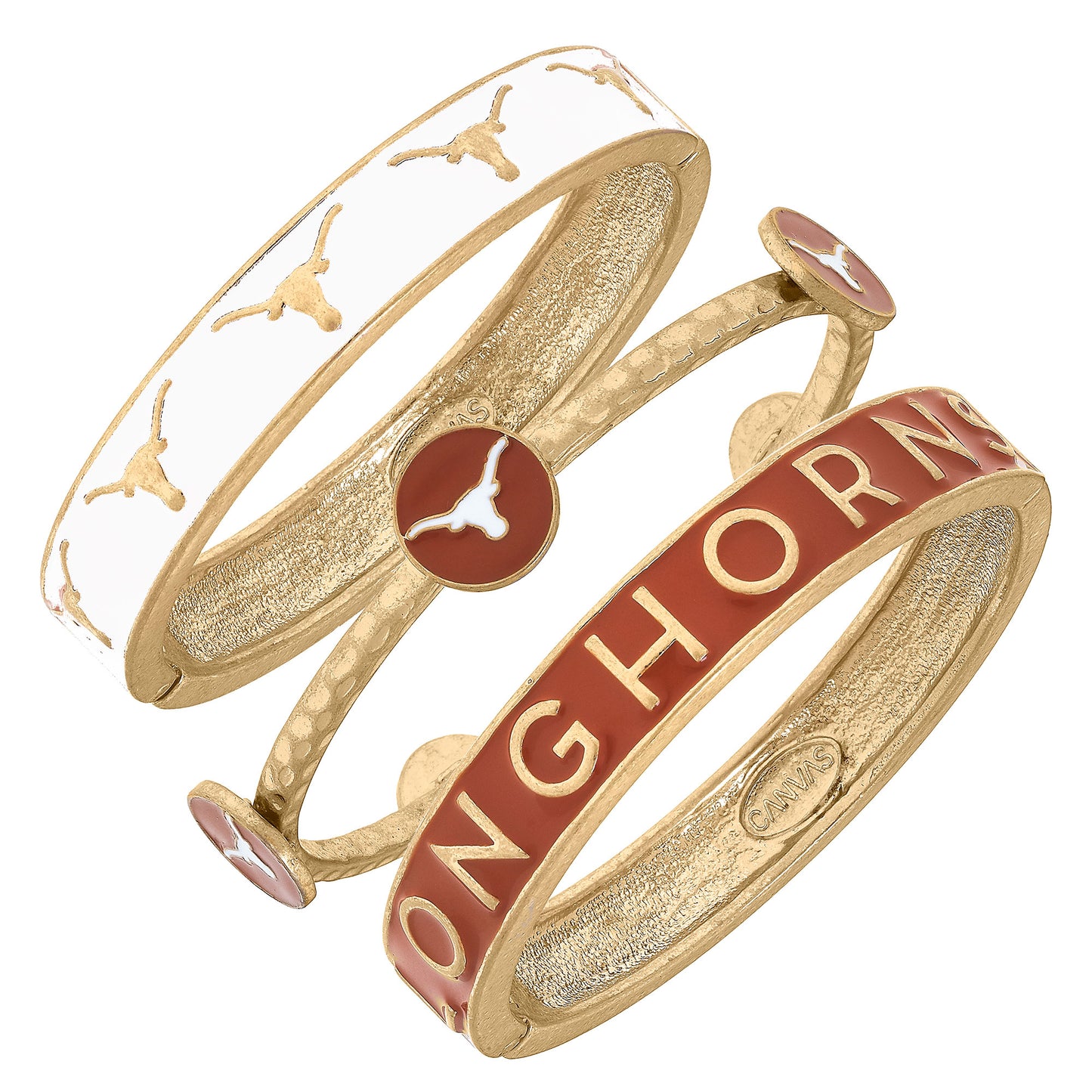 Women's Texas Longhorns Stacked Enameled Bangle Set