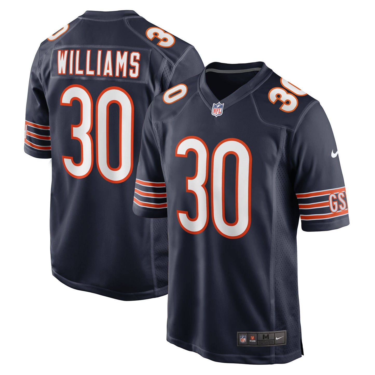 Men's Nike Joejuan Williams Navy Chicago Bears Game Jersey