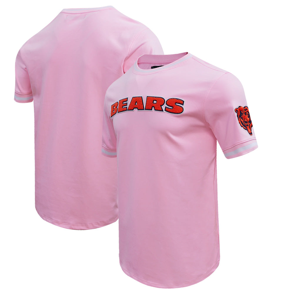 Men's Pro Standard Pink Chicago Bears Classic Chenille Double Knit T-Shirt