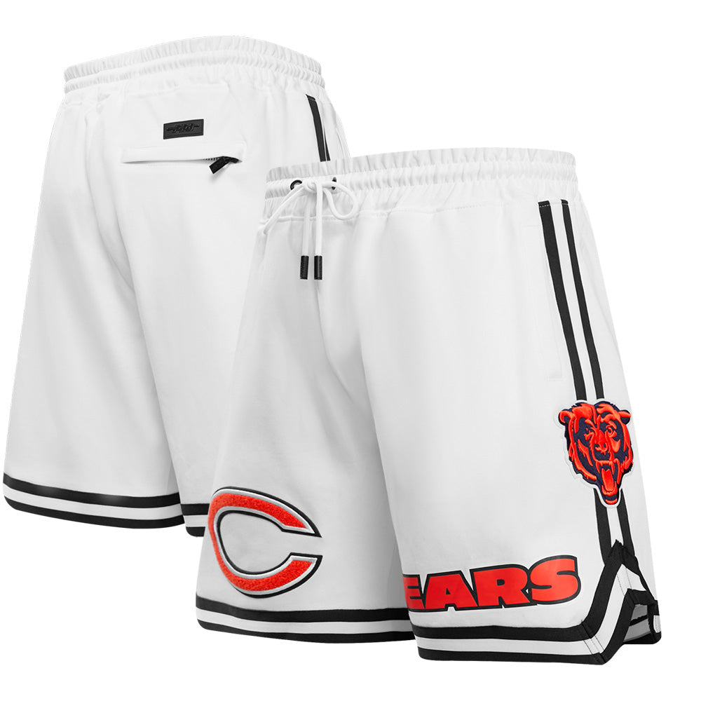 Men's Pro Standard White Chicago Bears Classic Chenille Double Knit Shorts