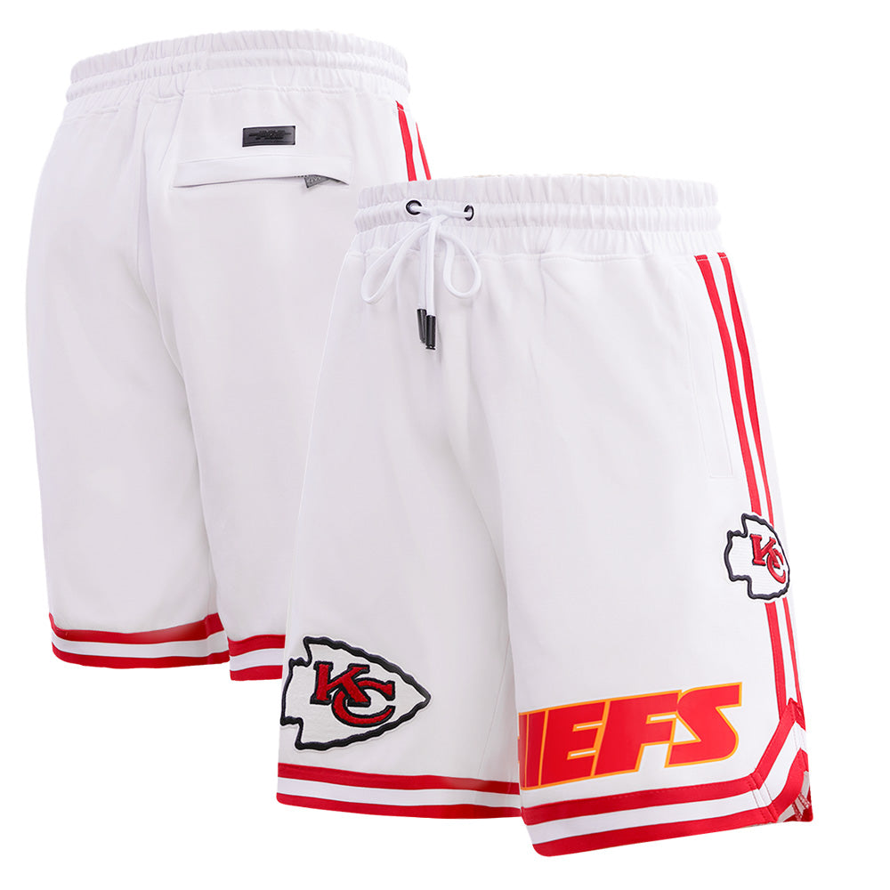 Men's Pro Standard White Kansas City Chiefs Classic Chenille Double Knit Shorts