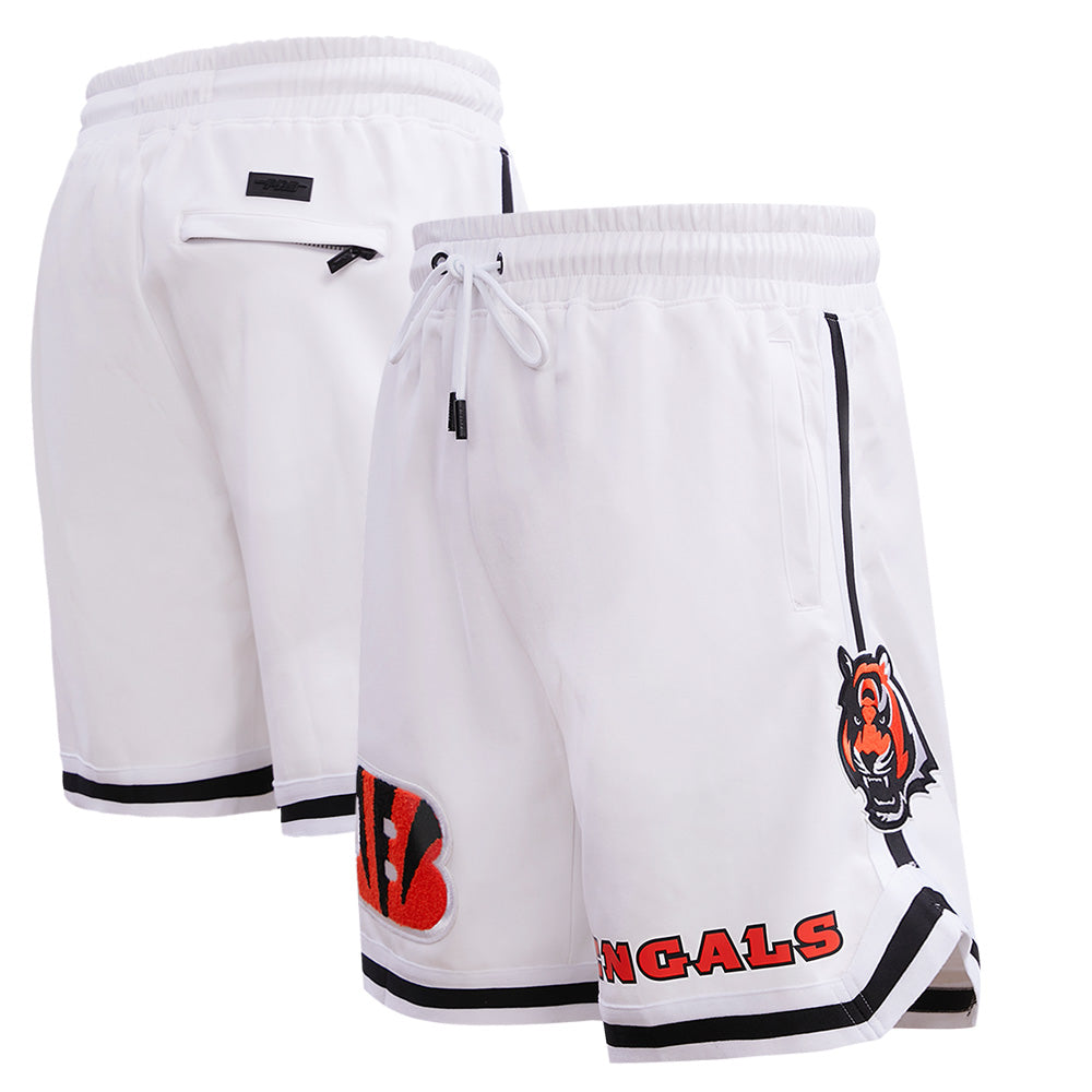 Men's Pro Standard White Cincinnati Bengals Classic Chenille Double Knit Shorts