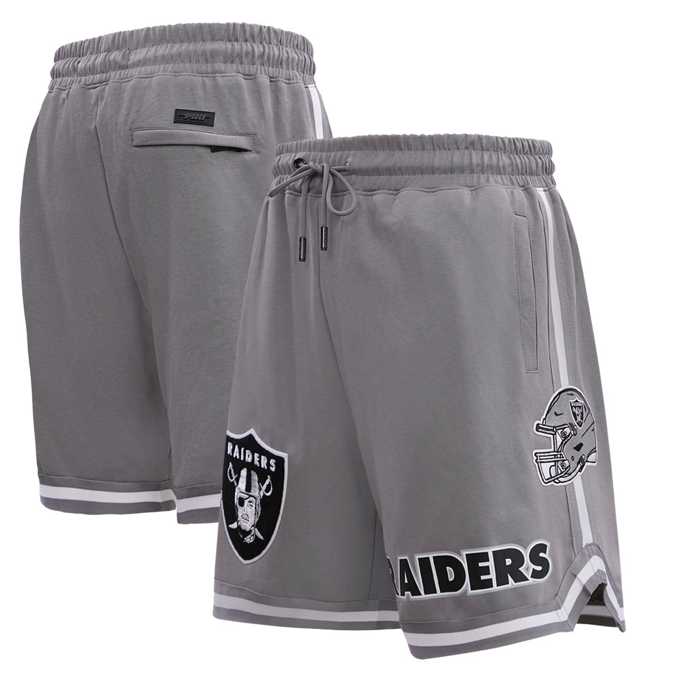 Men's Pro Standard Gray Las Vegas Raiders Classic Chenille Double Knit Shorts