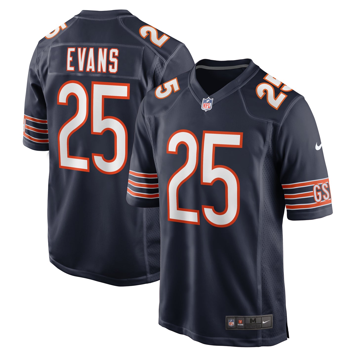 Men's Nike Darrynton Evans Navy Chicago Bears Game Jersey