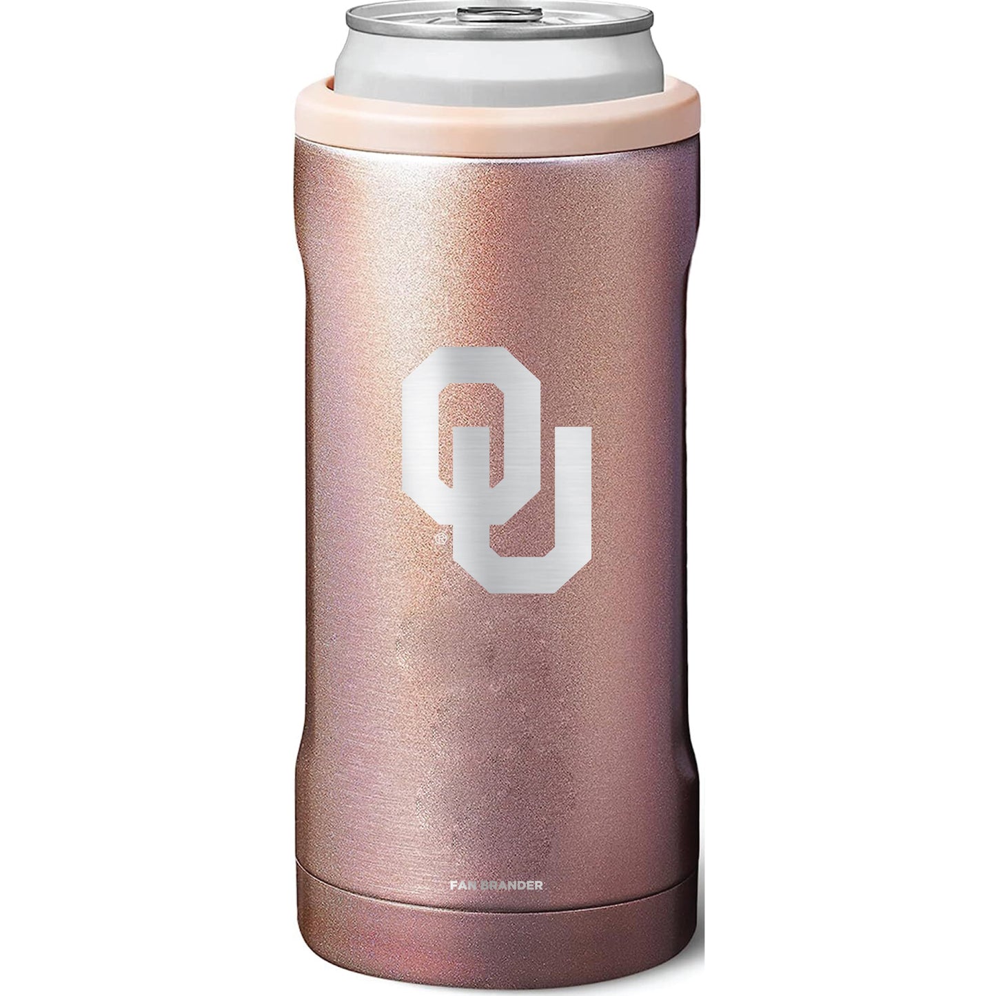BruMate Oklahoma Sooners 12oz. Primary Mark Glitter Slim Can Cooler