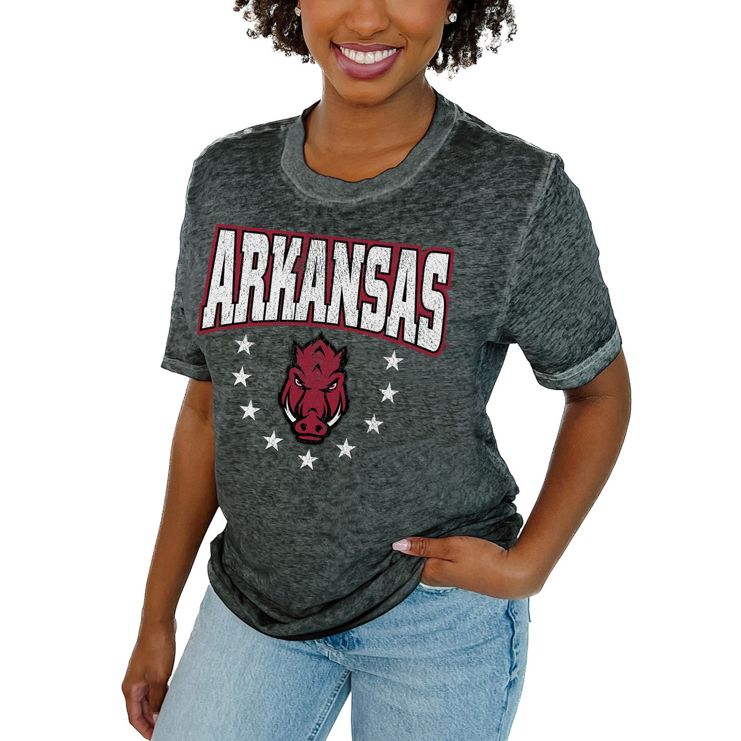 Women's Gameday Couture Charcoal Arkansas Razorbacks Sprint T-Shirt