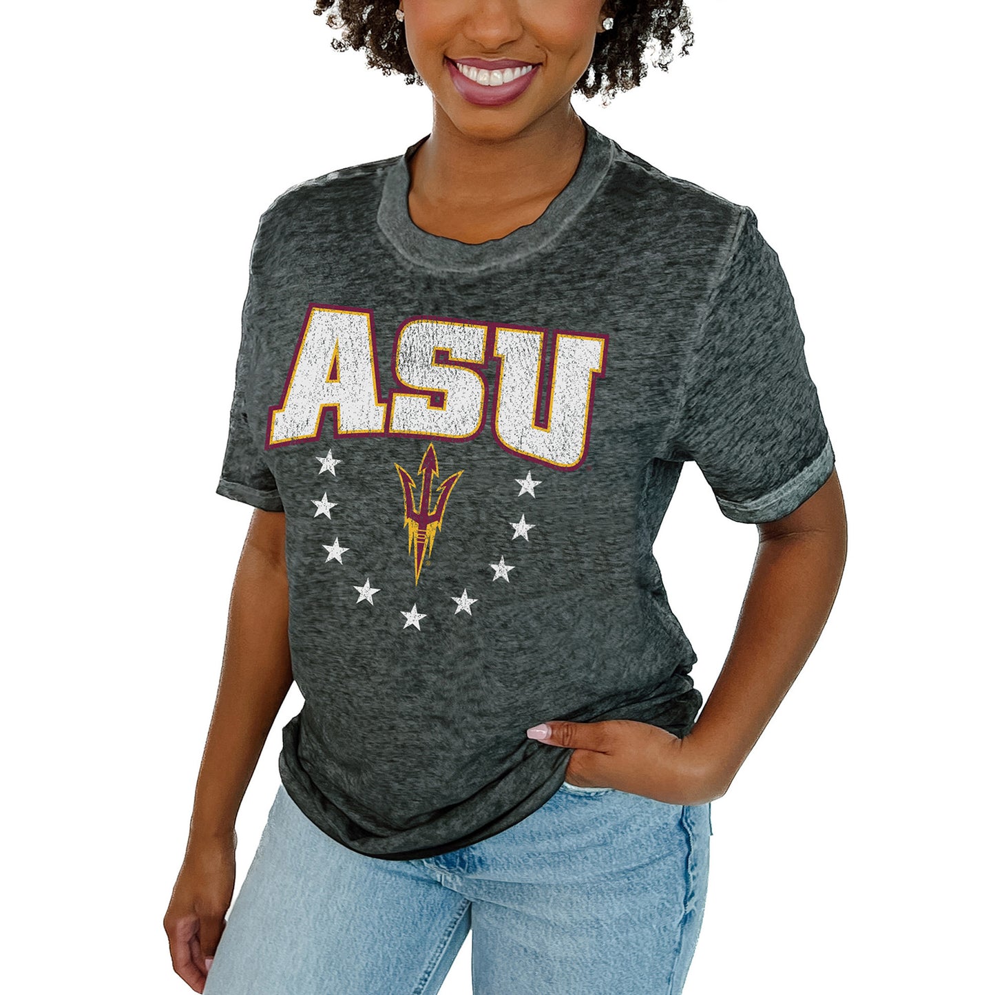 Women's Gameday Couture Charcoal Arizona State Sun Devils Sprint T-Shirt