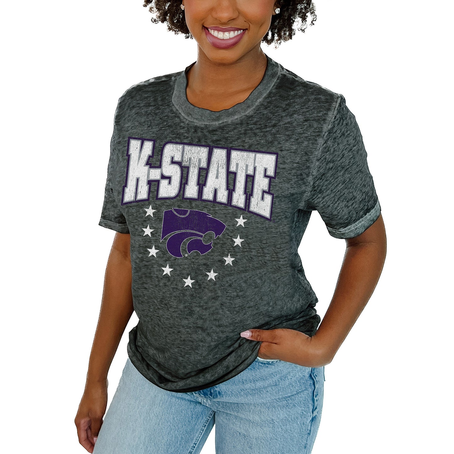 Women's Gameday Couture Charcoal Kansas State Wildcats Sprint T-Shirt