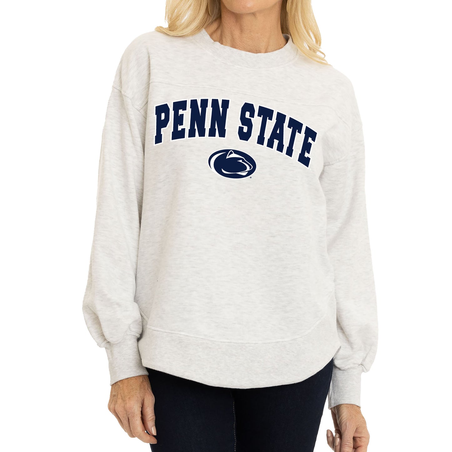 Women's Ash Penn State Nittany Lions Yvette Pullover Sweatshirt